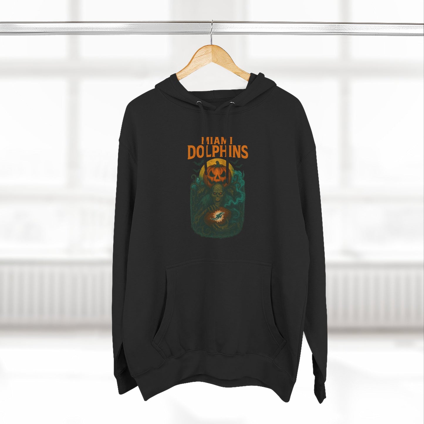 Halloween Cozy Dolphin Fleece Hoodie: Ocean Lovers, Casual Wear, Animal Lovers Gift, Beach Days, Relaxing at Home. Sea Life Graphic
