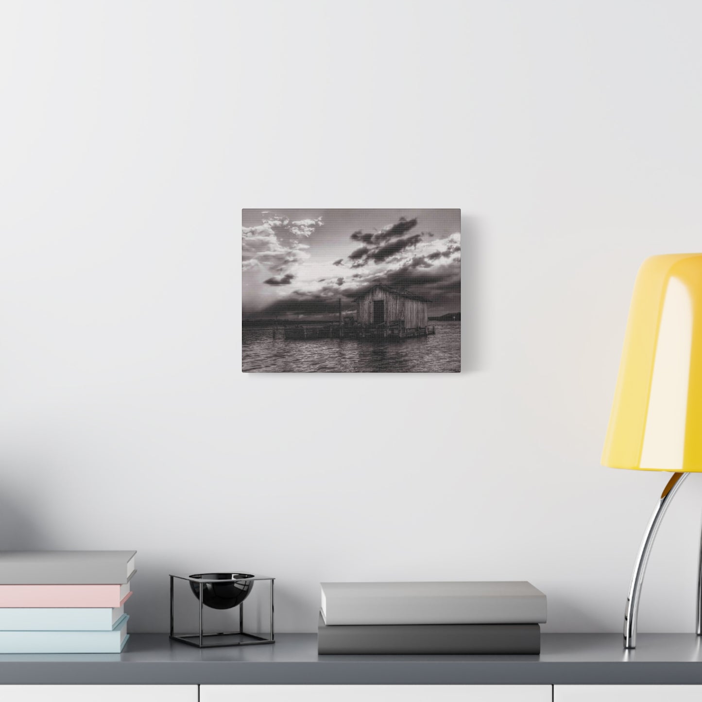 Serene Landscape Canvas Art, Rustic Home Decor, Black and White Wall Art, Perfect for Living Room, Gift for Nature Lovers