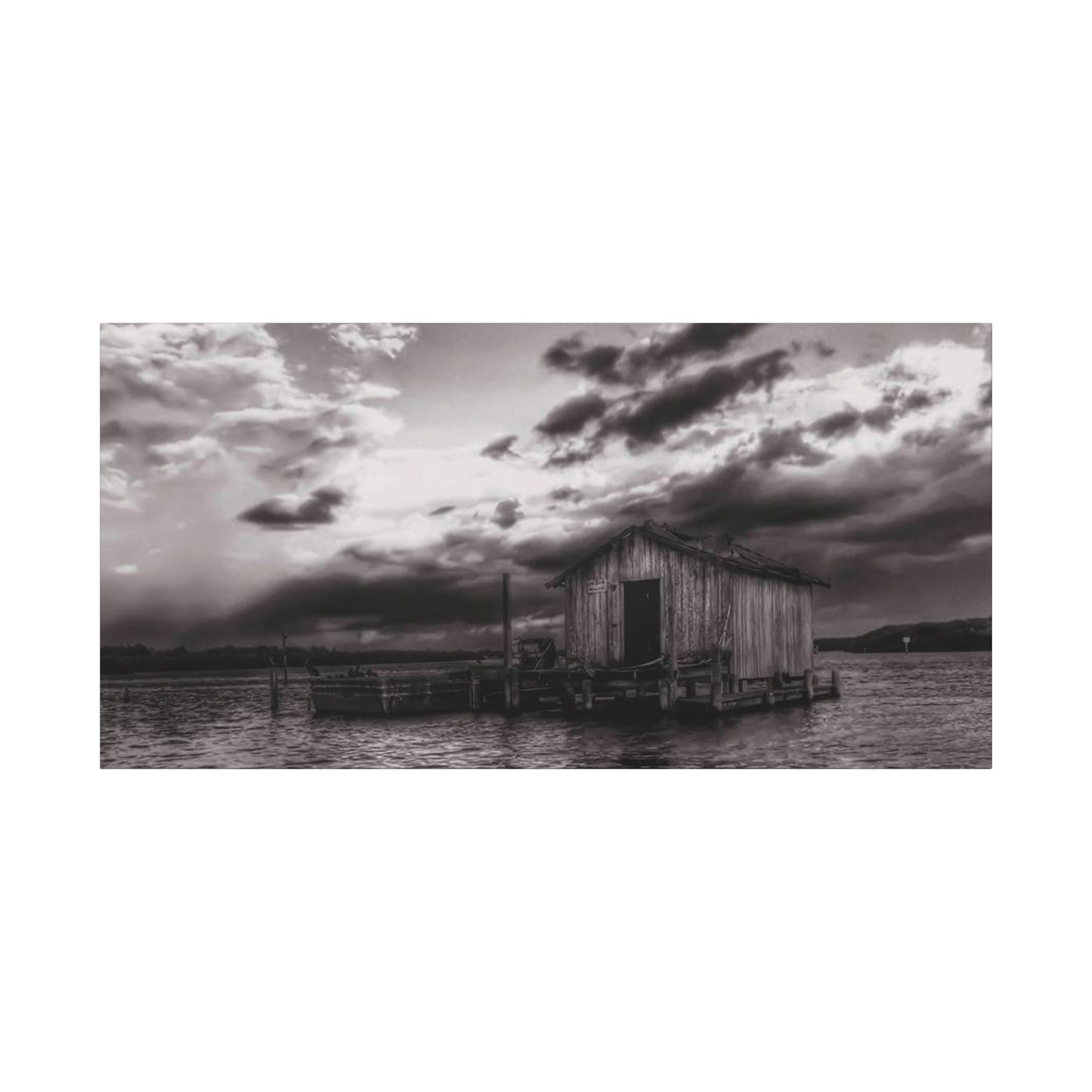 Serene Landscape Canvas Art, Rustic Home Decor, Black and White Wall Art, Perfect for Living Room, Gift for Nature Lovers