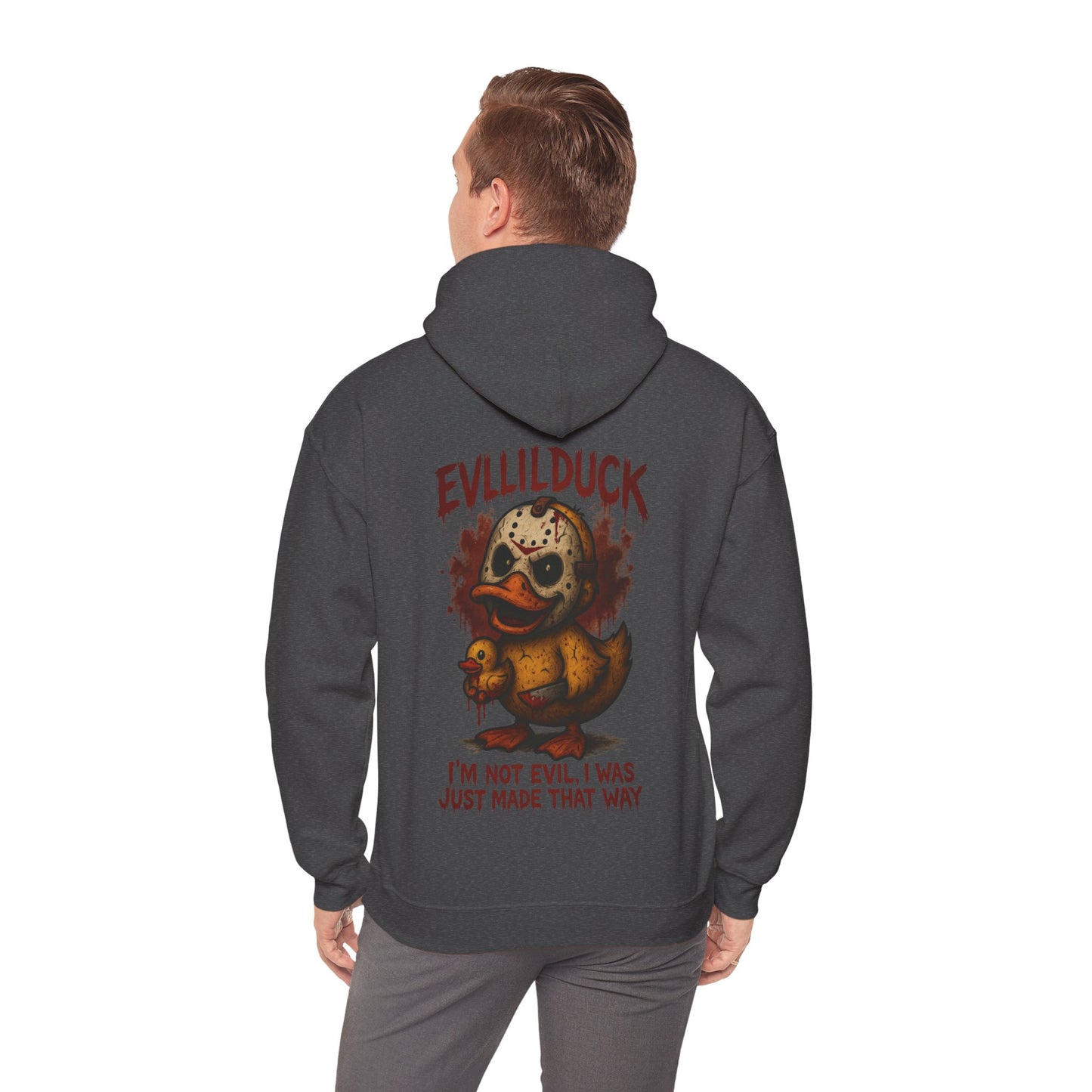 Evllilduck Funny Horror Themed Hoodie - Unisex Sweatshirt for Halloween