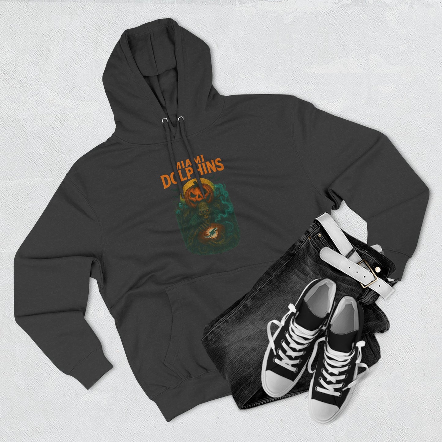 Halloween Cozy Dolphin Fleece Hoodie: Ocean Lovers, Casual Wear, Animal Lovers Gift, Beach Days, Relaxing at Home. Sea Life Graphic