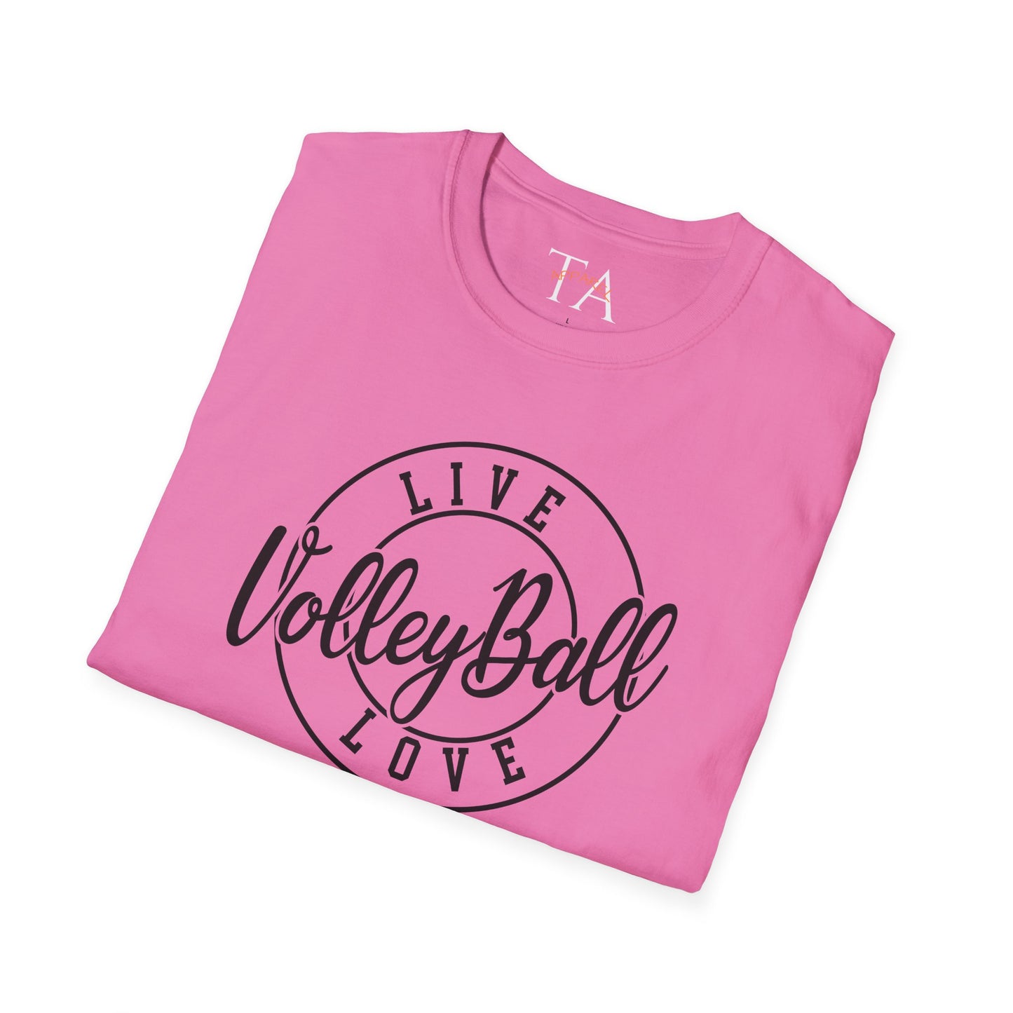 Volleyball Live Love Unisex Softstyle T-Shirt, Sports Tee, Volleyball Gift, Game Day Apparel, Casual Wear, Activewear