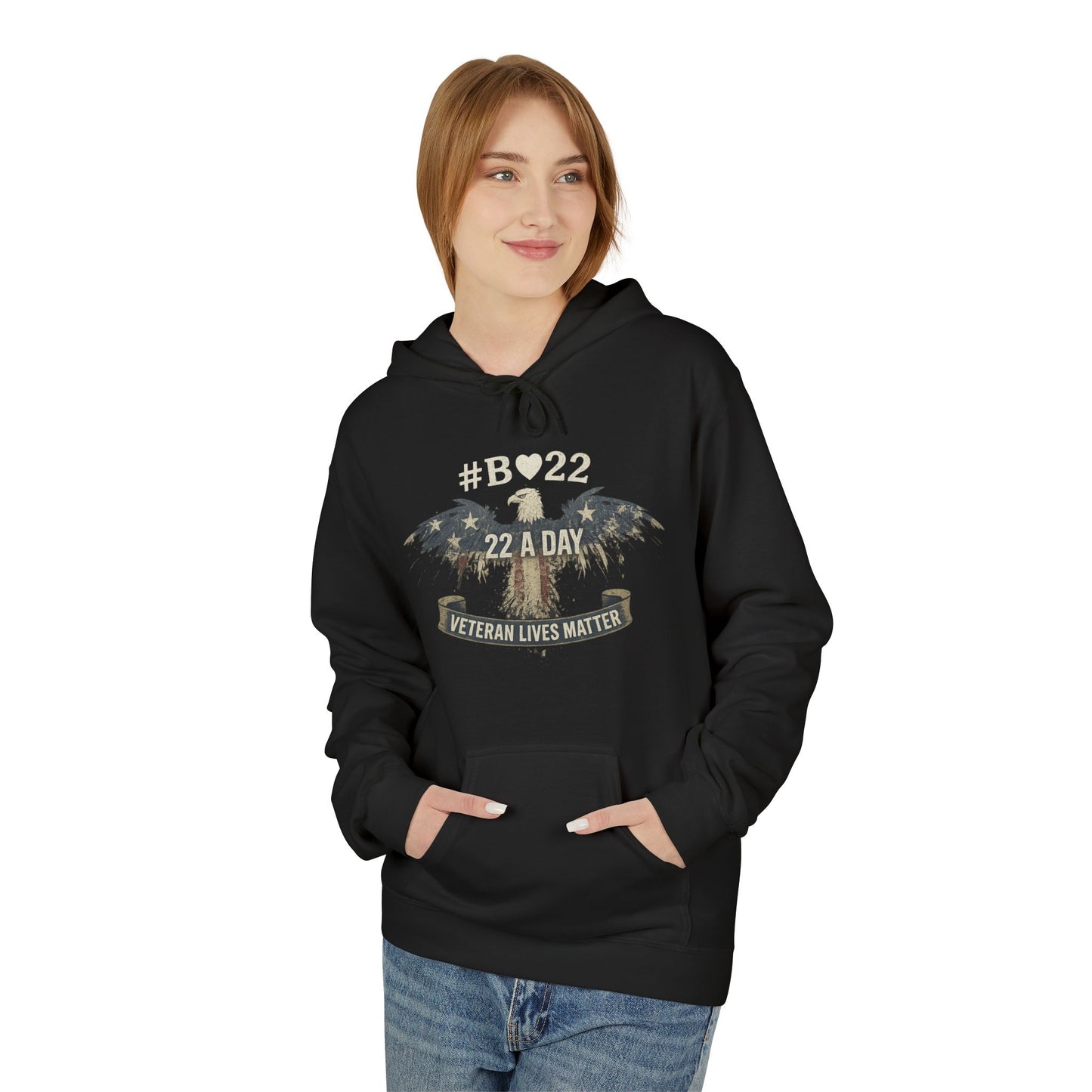 #B🤍22 Veteran Lives Matter Hoodie - Unisex Fleece Sweatshirt