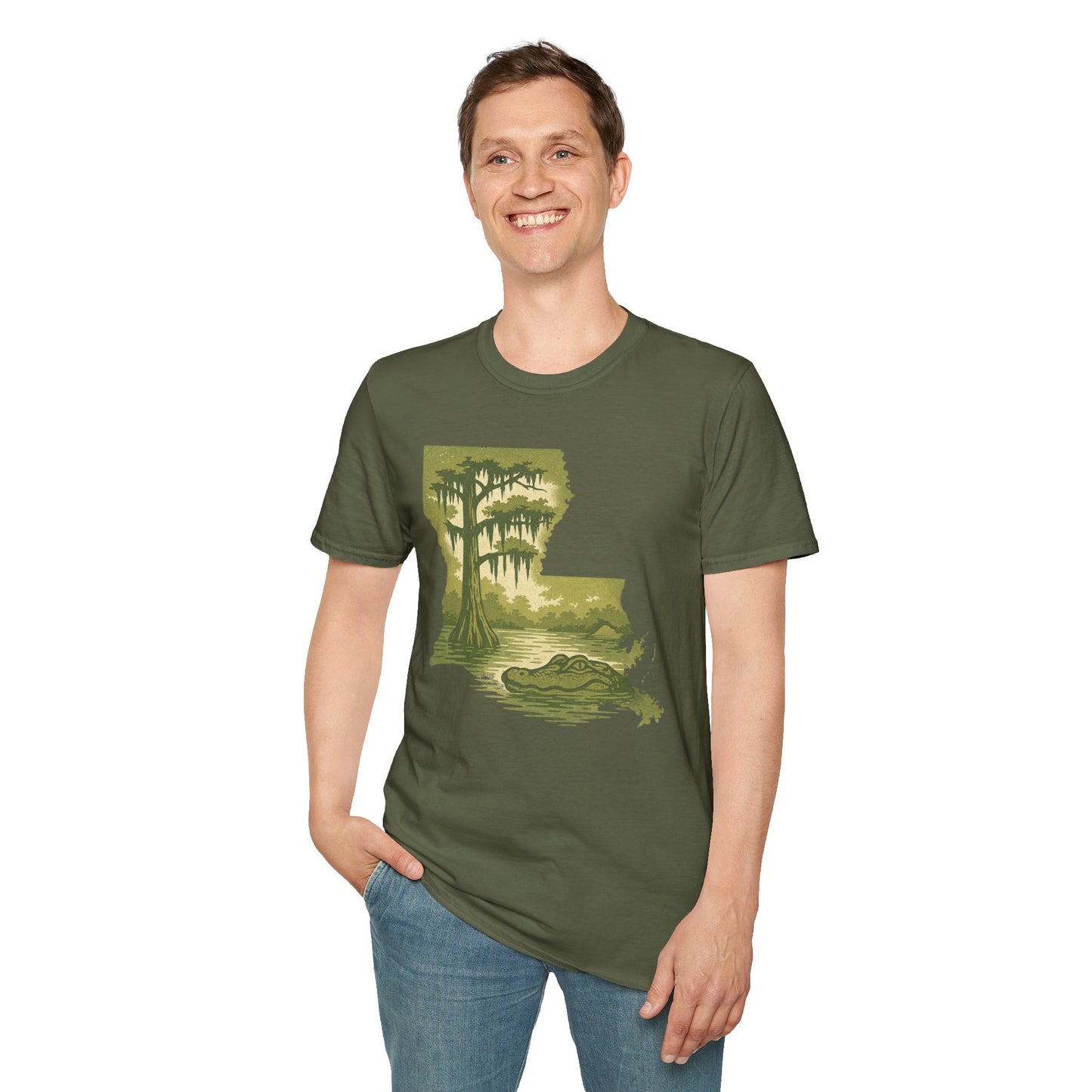 Louisiana Nature T-Shirt, Gift for Nature Lovers, Unisex Tee, Travel Souvenir, Outdoor Enthusiast Apparel, Urban Jungle Style