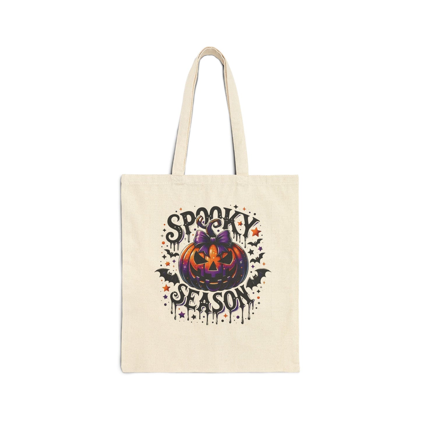Cotton Canvas Spooky Season Tote Bag | Halloween Shopping Bag, Eco-Friendly Gift, Trick or Treat Tote, Fall Harvest