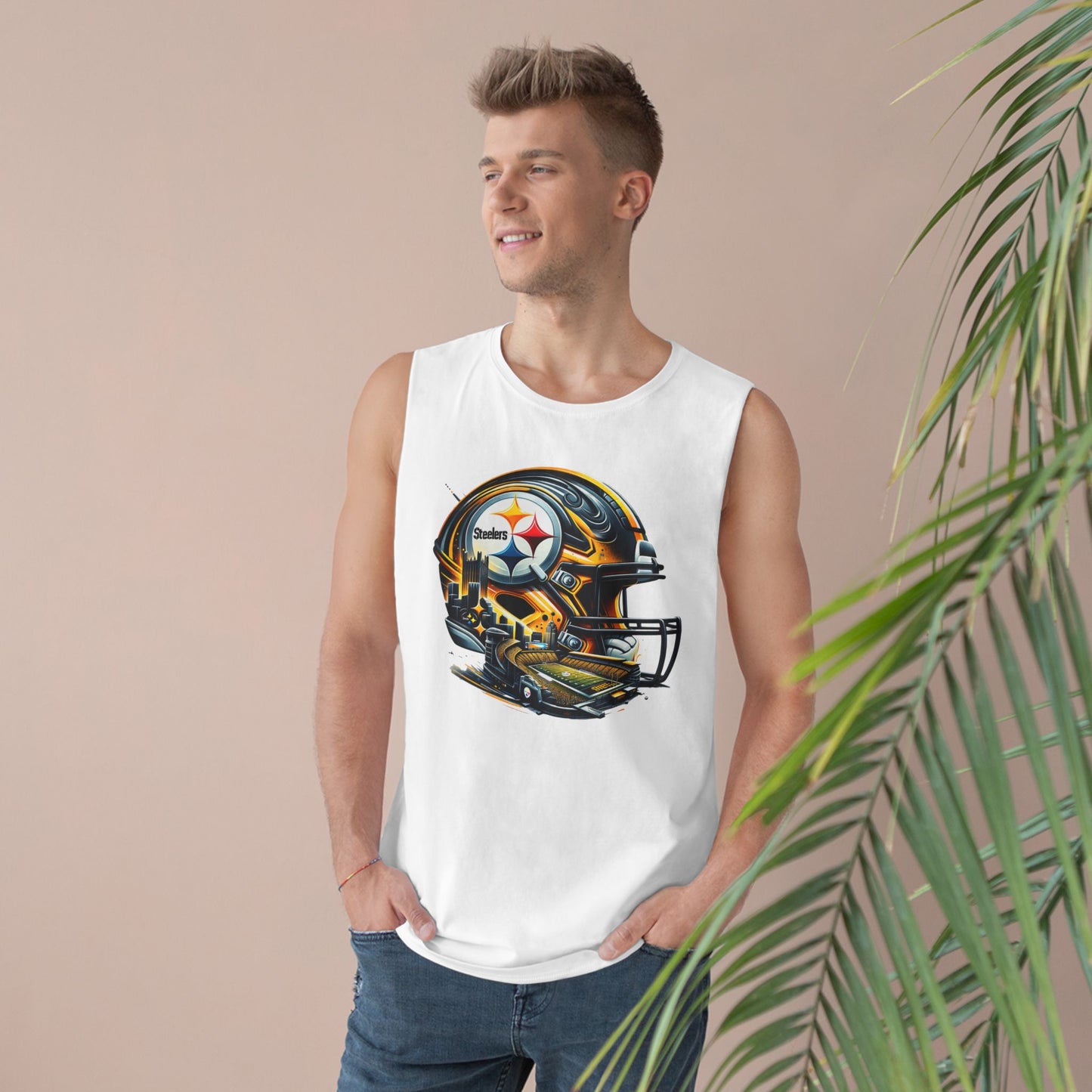 Football Unisex Sports Tank Top with Helmet Design, Casual Gym Wear, Game Day Outfit, Fitness Apparel, Athletic Gift