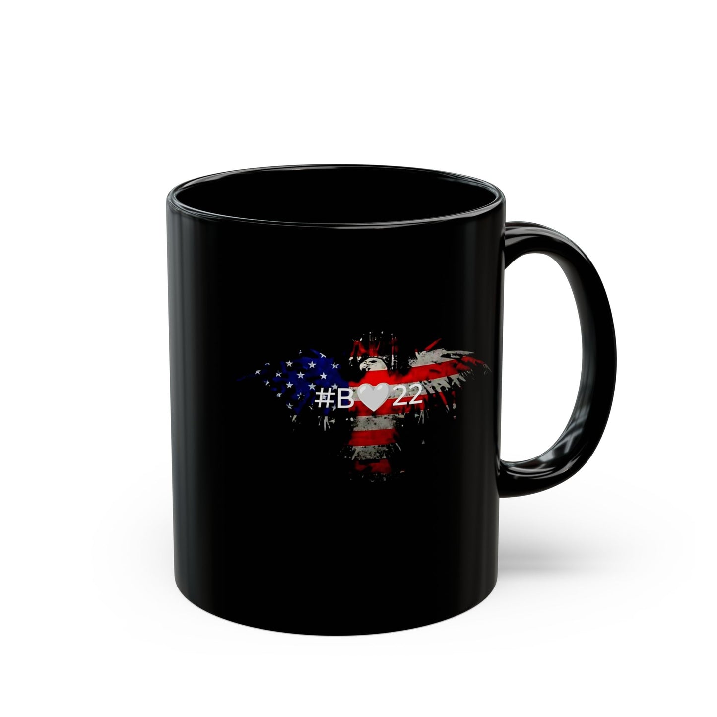 #B🤍22 Patriotic Black Mug, Unique Coffee Cup, USA Love Gift, Independence Day Decor, Memorial Day Mug, Custom Drinkware
