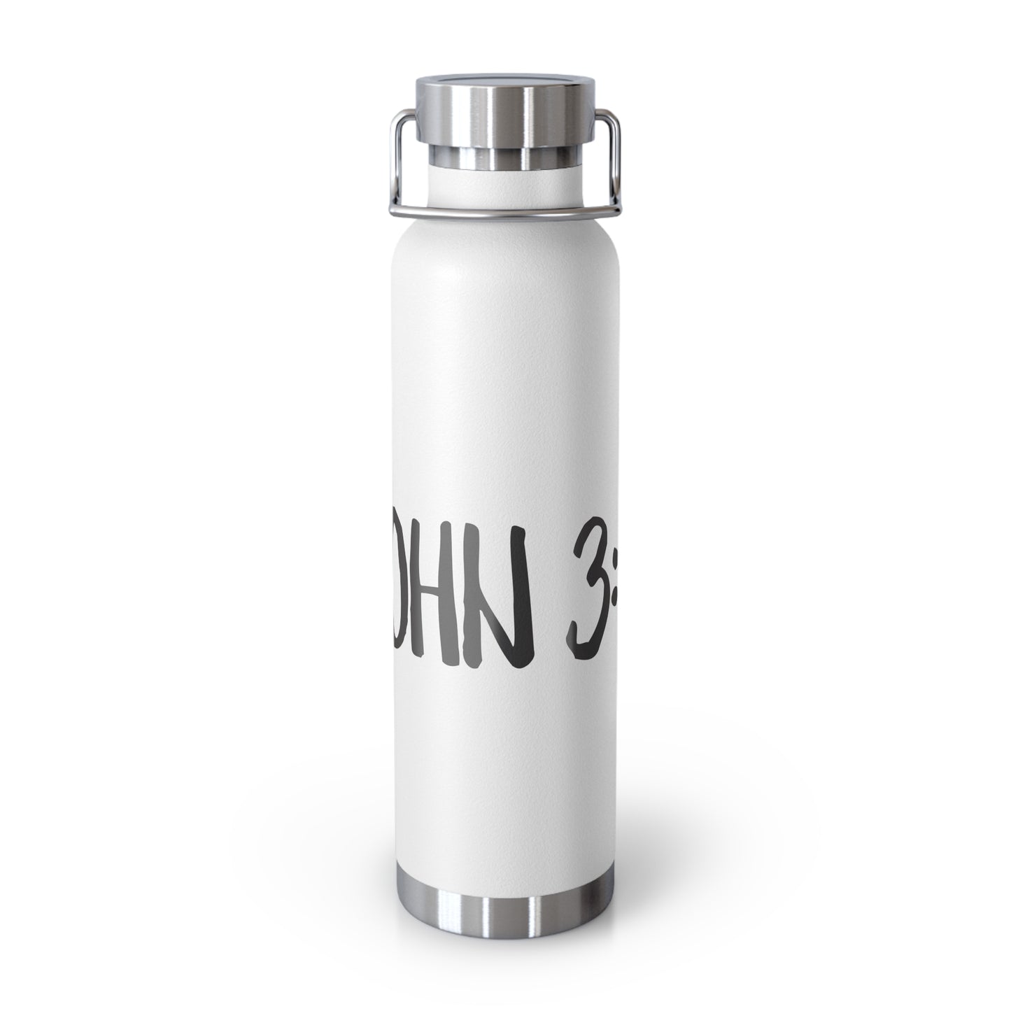 Water Bottle - Faith Inspired 22oz Copper Vacuum Insulated Bottle with John 3:16