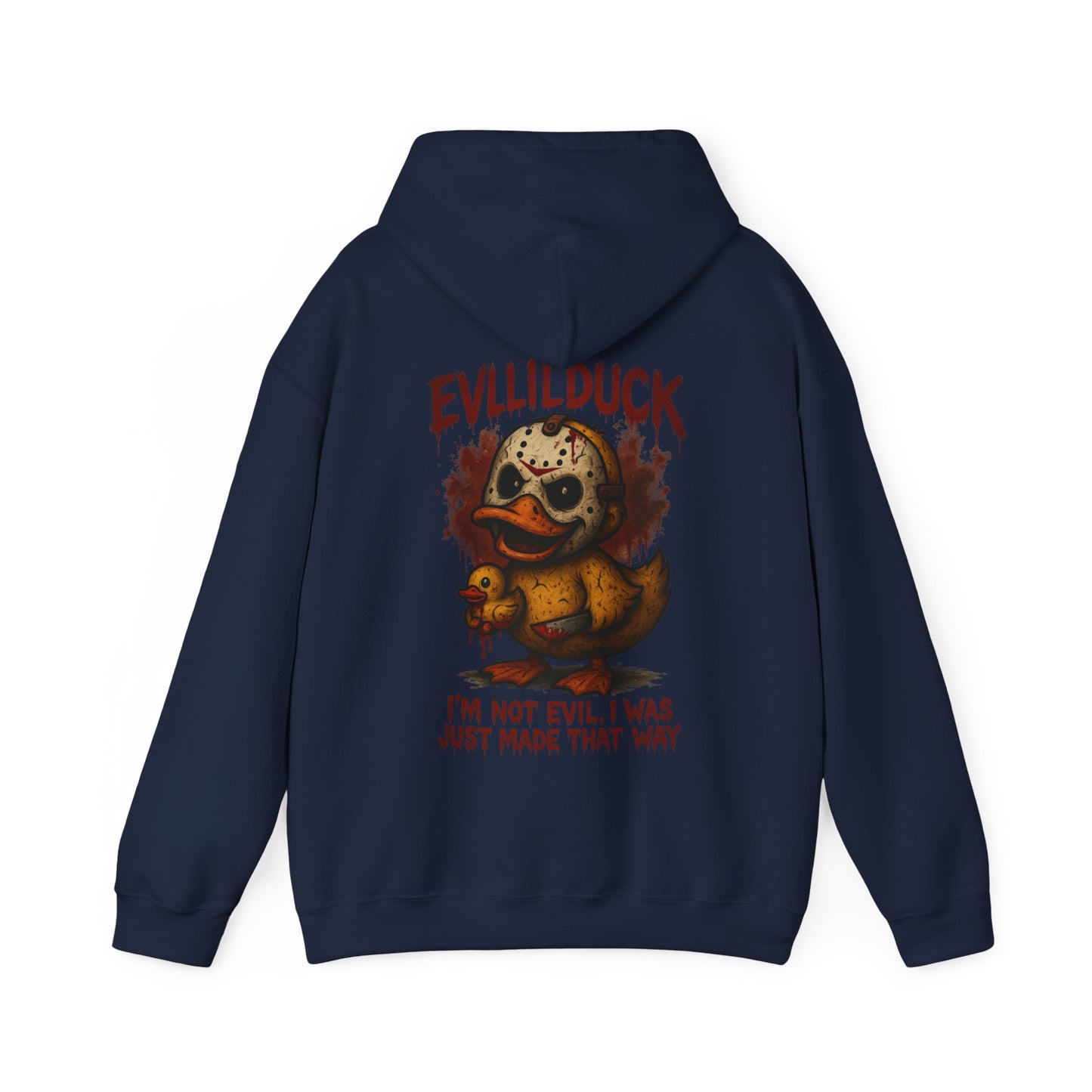 Evllilduck Funny Horror Themed Hoodie - Unisex Sweatshirt for Halloween