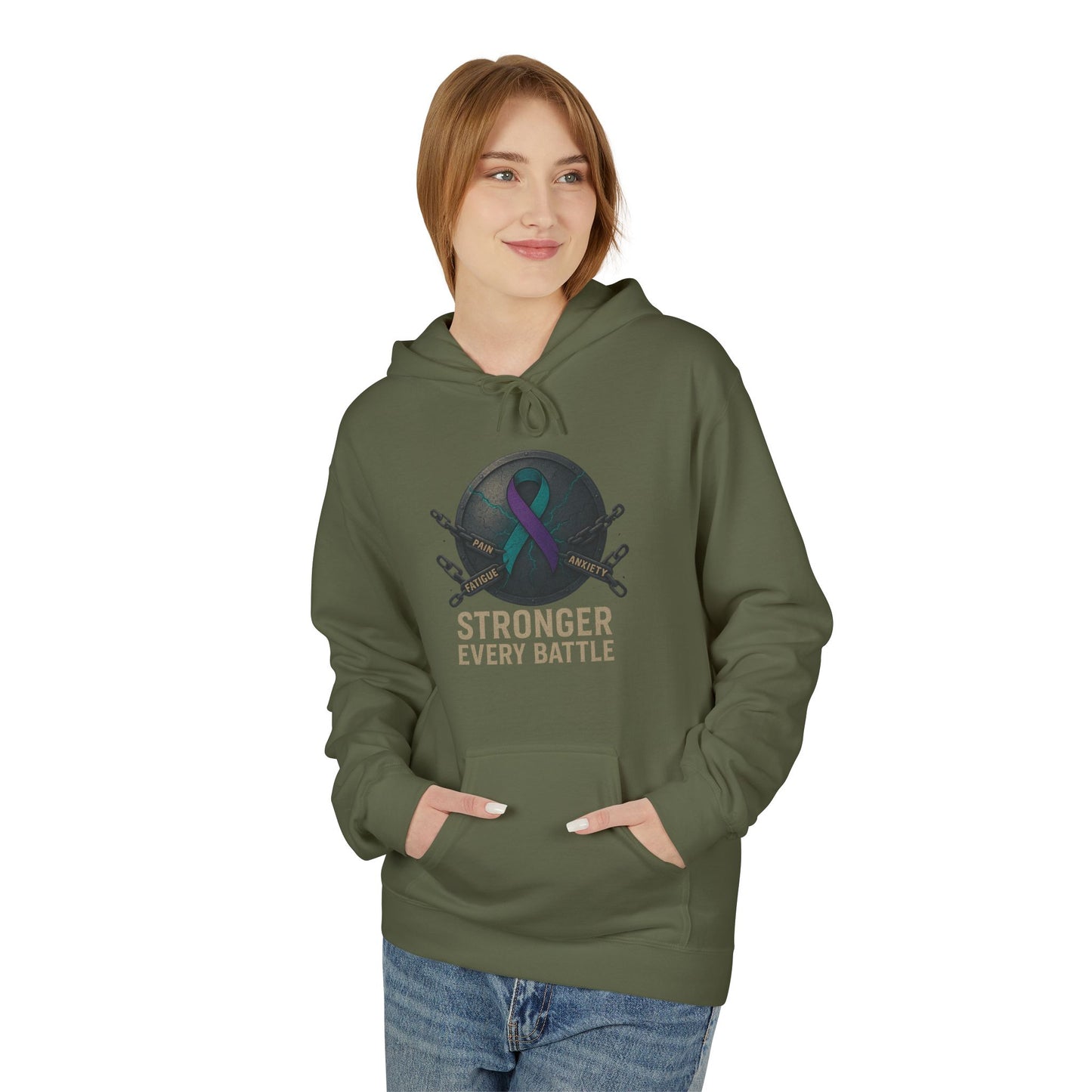 Fragile X Empowering Strength Hoodie - Unisex Midweight Softstyle Fleece, Casual Wear, Motivational Gift, Workout Fashion, Everyday Comfort