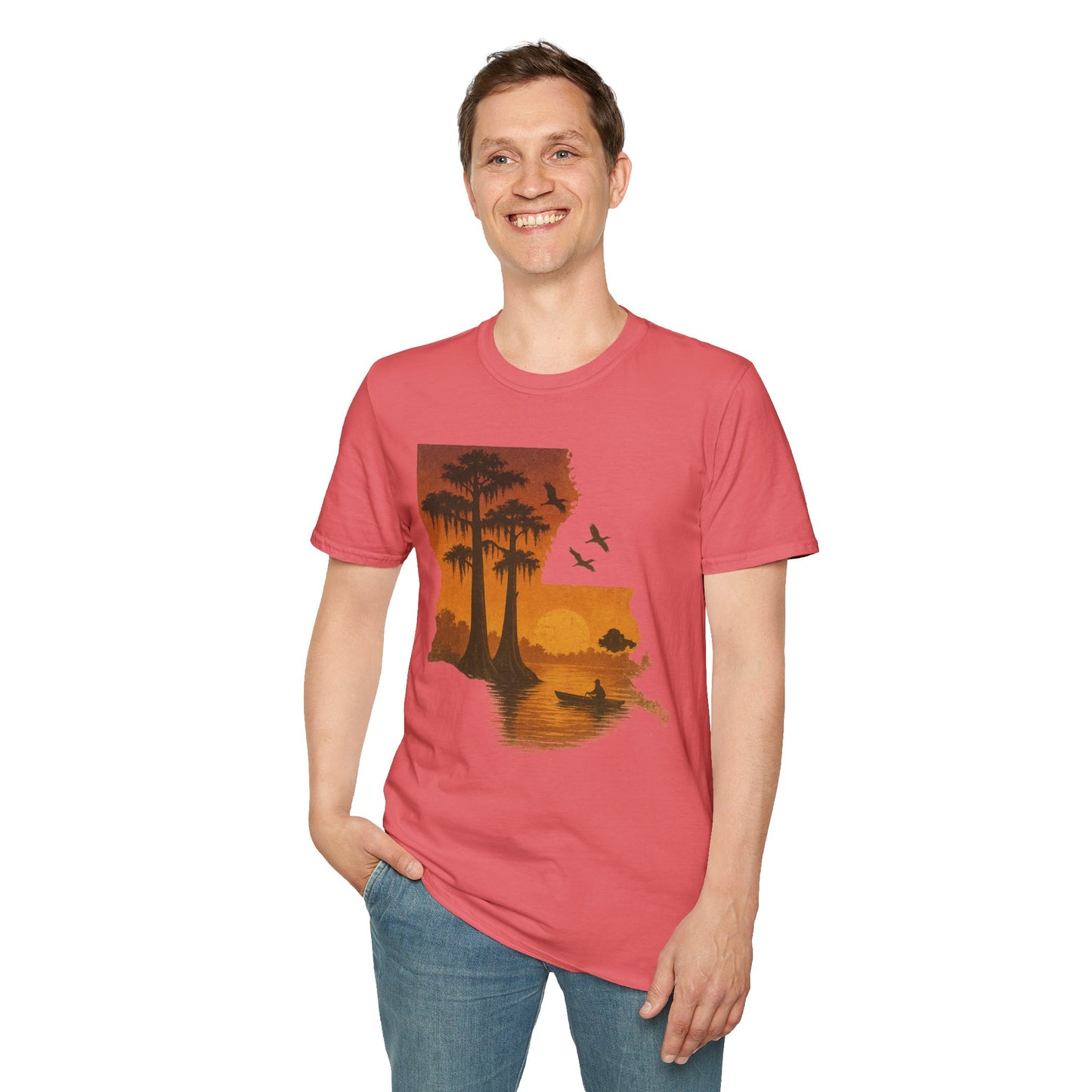 Louisiana Sunset T-Shirt, Unisex Beach Tee, Summer Vacation Shirt, Nature Lover Gift, Outdoor Adventure Apparel
