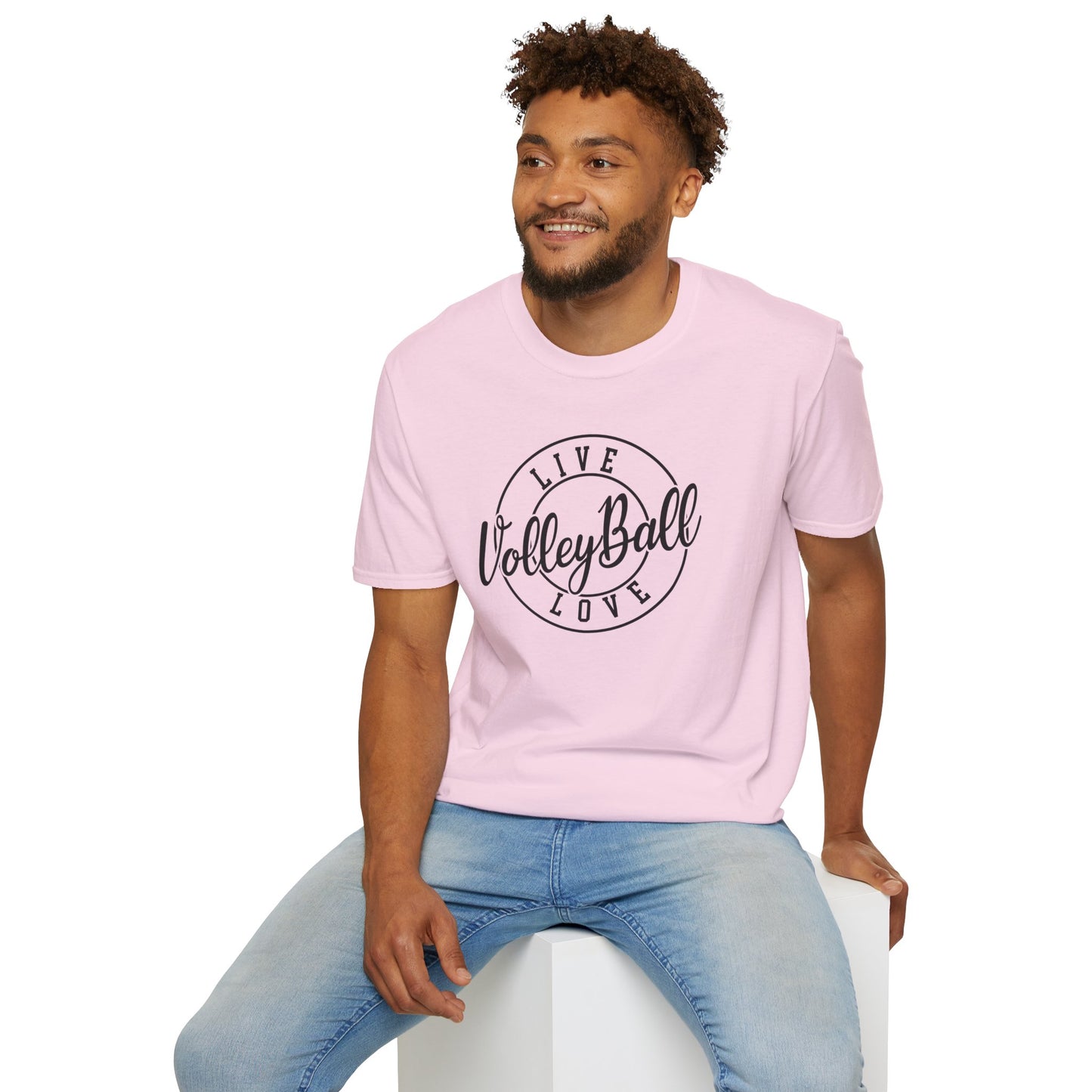 Volleyball Live Love Unisex Softstyle T-Shirt, Sports Tee, Volleyball Gift, Game Day Apparel, Casual Wear, Activewear