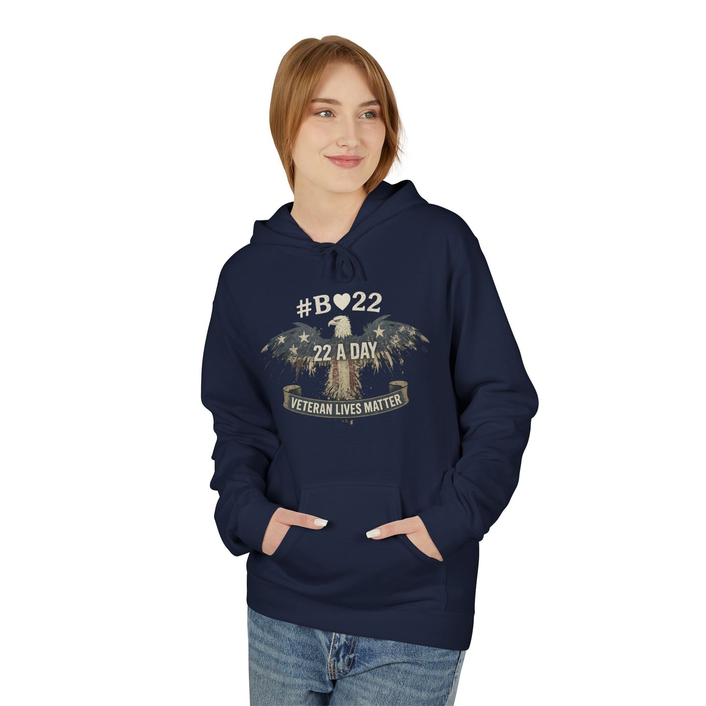 #B🤍22 Veteran Lives Matter Hoodie - Unisex Fleece Sweatshirt