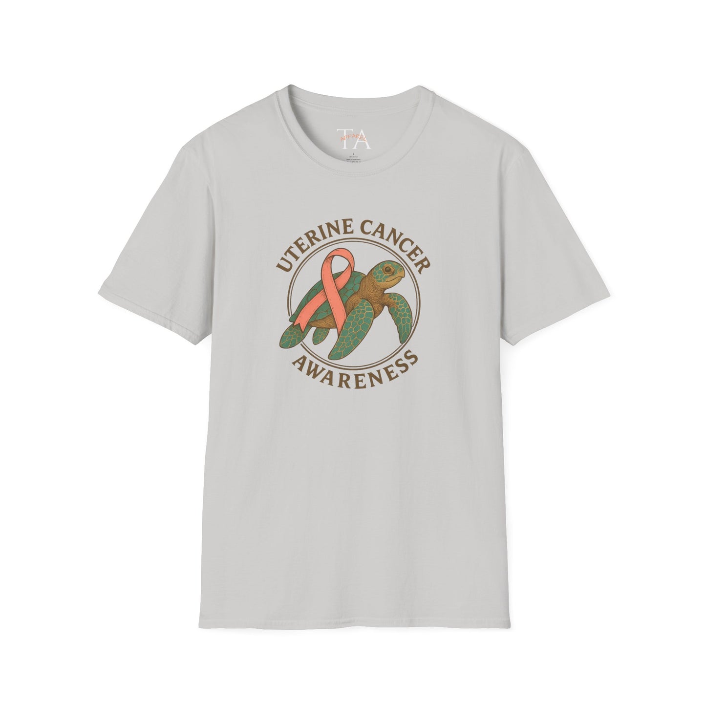 Uterine Cancer Awareness T-Shirt, Unisex Softstyle Tee, Supportive Apparel, Awareness Month Gift, Cancer Support Shirt, Birthday Gift