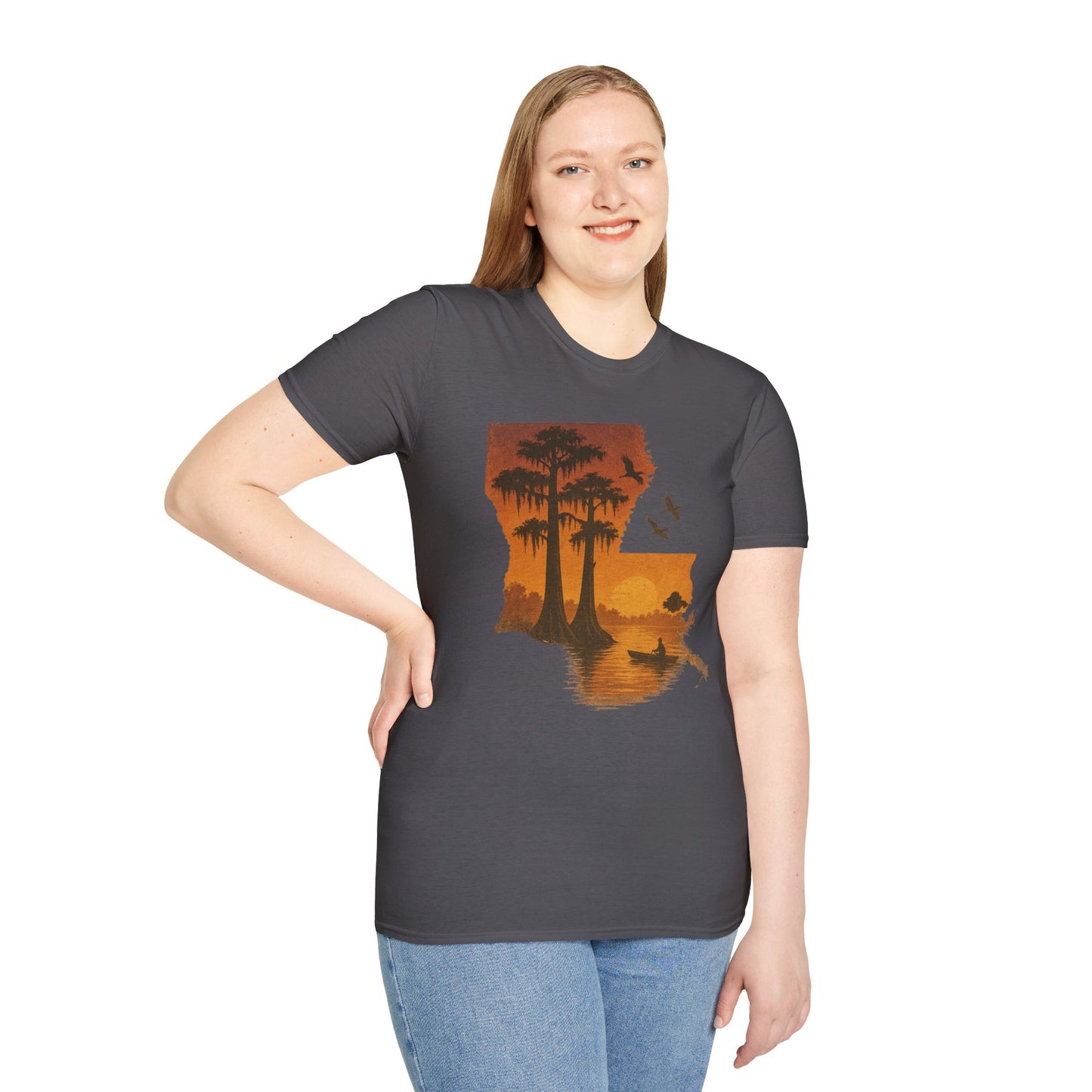 Louisiana Sunset T-Shirt, Unisex Beach Tee, Summer Vacation Shirt, Nature Lover Gift, Outdoor Adventure Apparel
