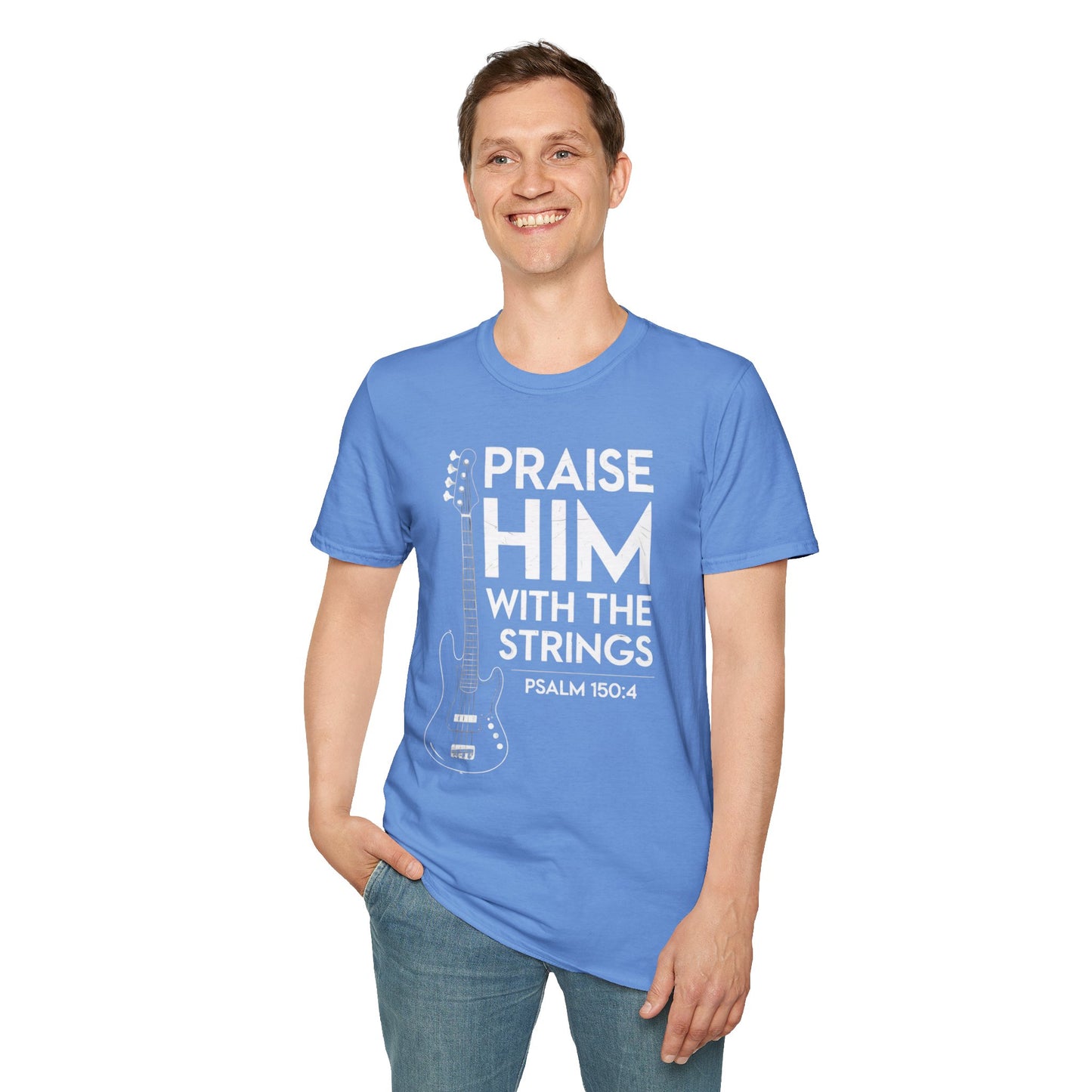 Faith Inspired Guitar T-Shirt - Praise Hime With The Strings - Psalm 150:4