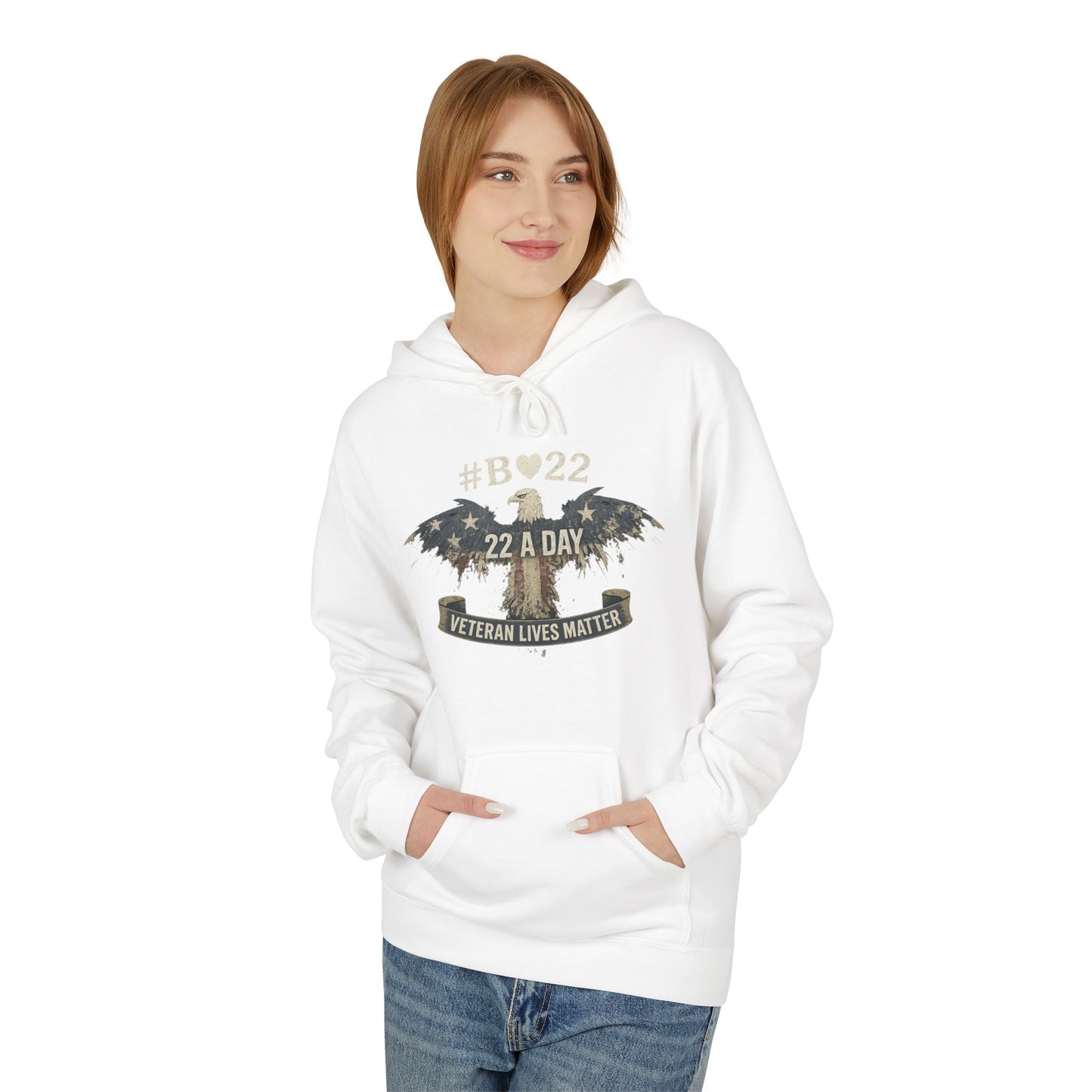 #B🤍22 Veteran Lives Matter Hoodie - Unisex Fleece Sweatshirt