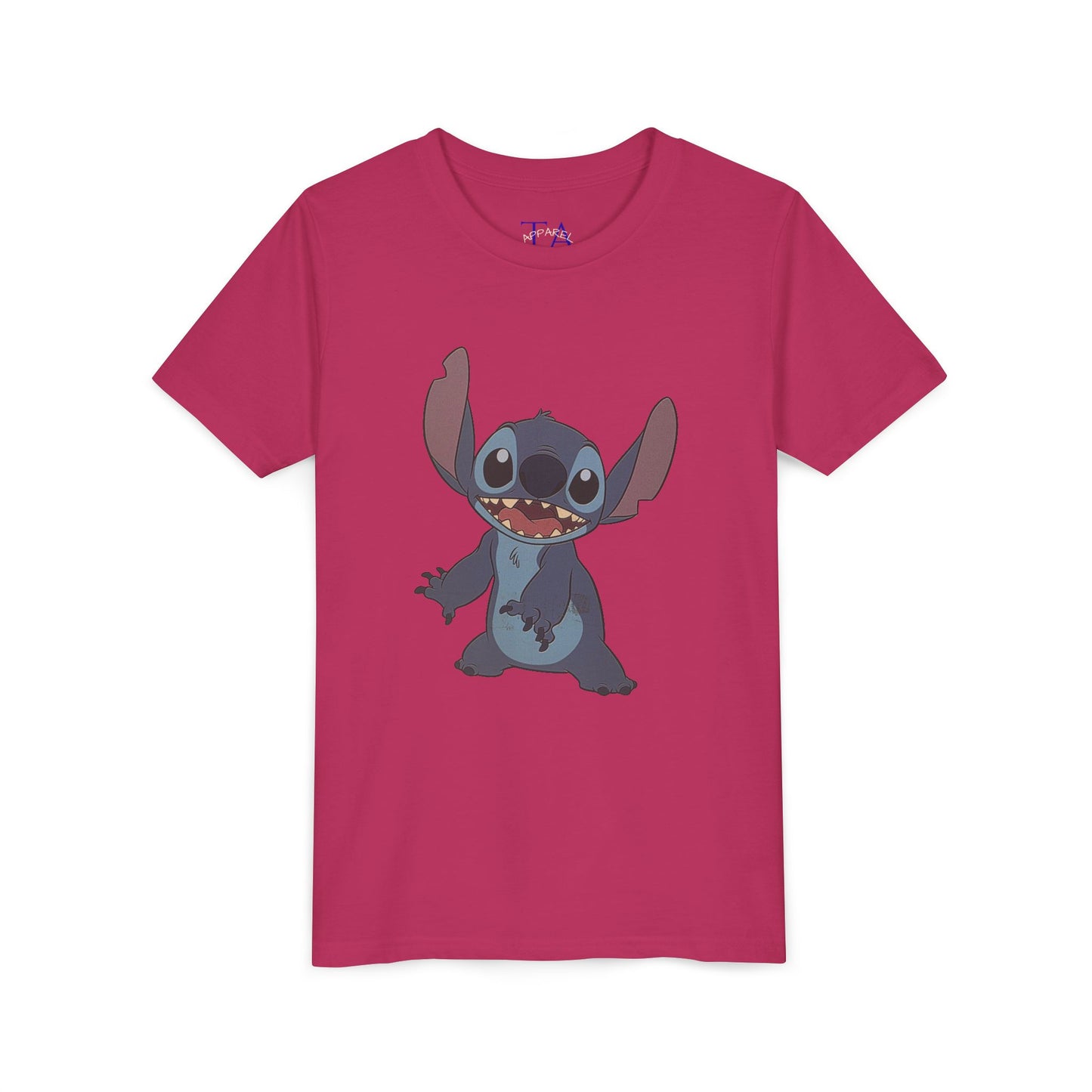 Kids Short Sleeve Tee with Stitch, Cute Kids Tee, Fun Gift for Boys & Girls, Birthday Gift, Summer Wear, Kids' Fashion