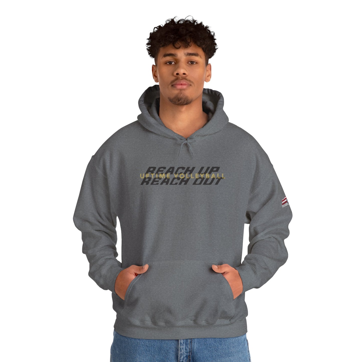 UPTIME Volleyball Reach Up Reach Out Hoodie | Empowerment Motivational Gift