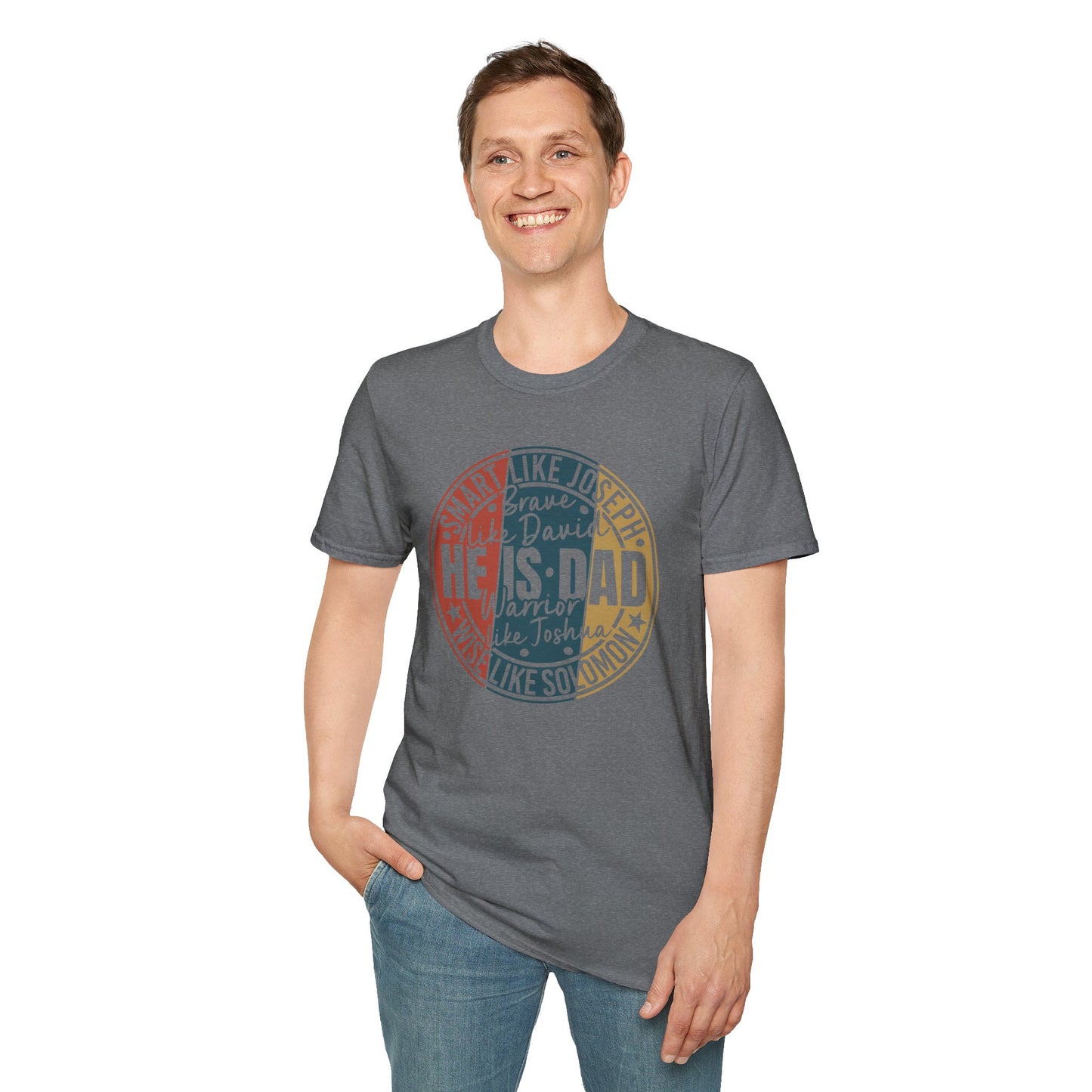 Faith Inspired Smart Like Dad Unisex Softstyle T-Shirt, Gifts for Father's Day, Casual Wear, Birthday Shirt, Dad Life Tee