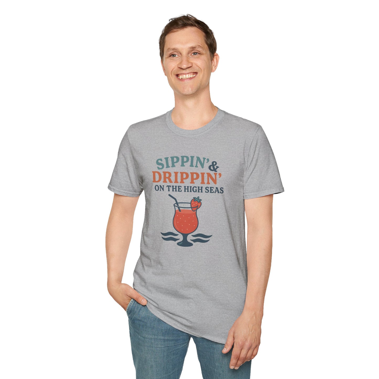Nautical Cocktail T-Shirt - Sippin & Drippin Summer Vibes Beach Party Wear