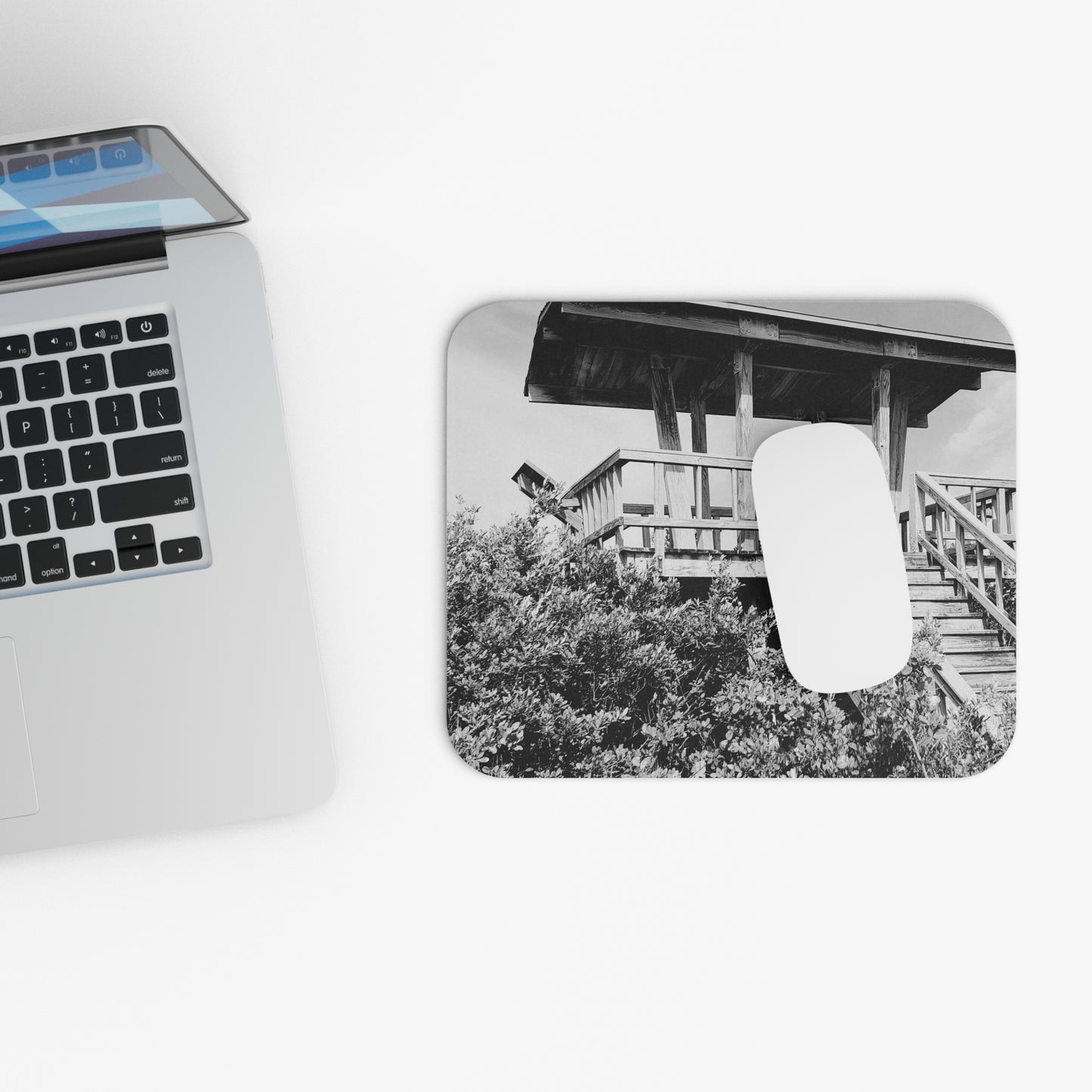 Rectangle Mouse Pad, Mangrove Overlook Design, Coastal Desk Accessory, Tropical Mouse Mat, Nature Lover Gift