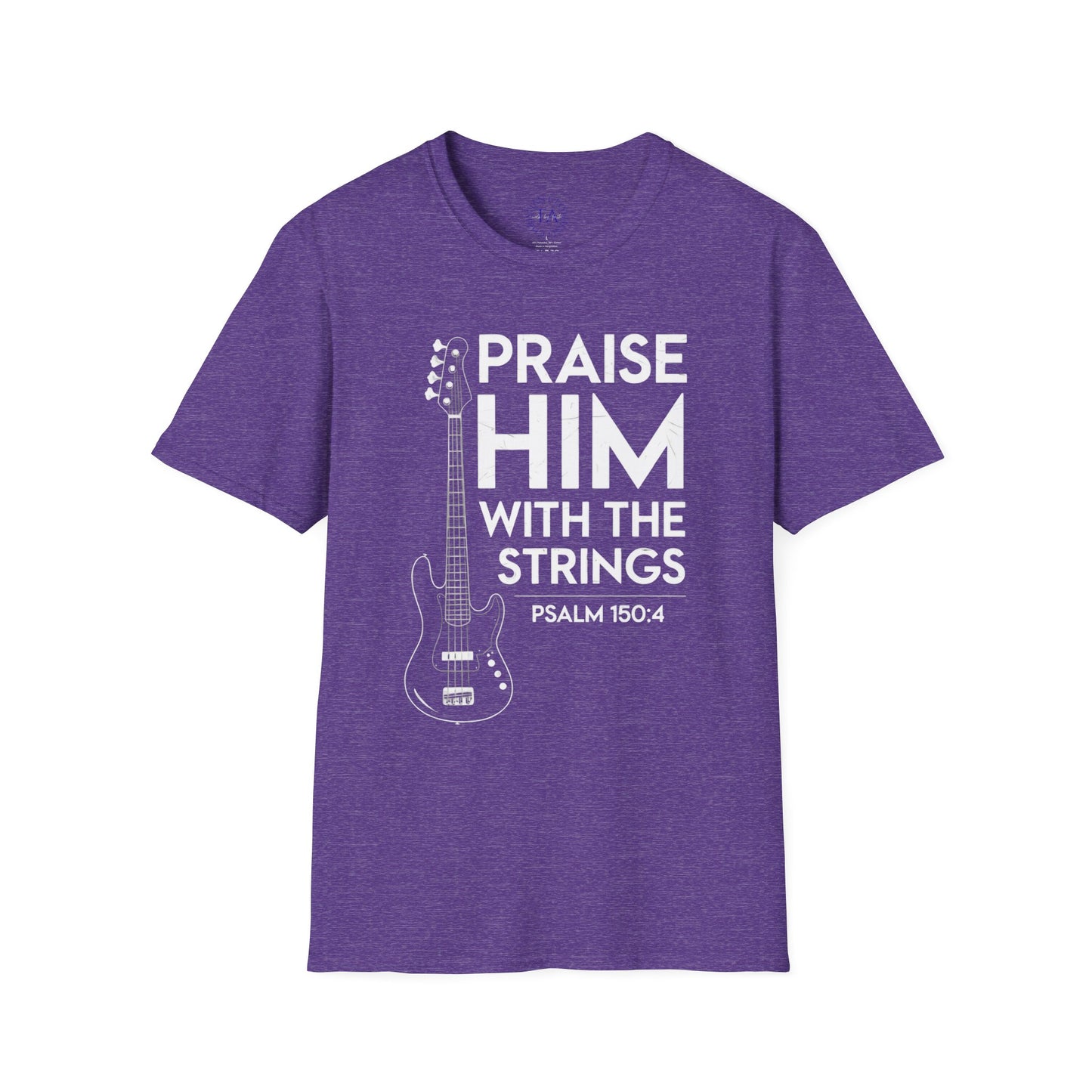 Faith Inspired Guitar T-Shirt - Praise Hime With The Strings - Psalm 150:4