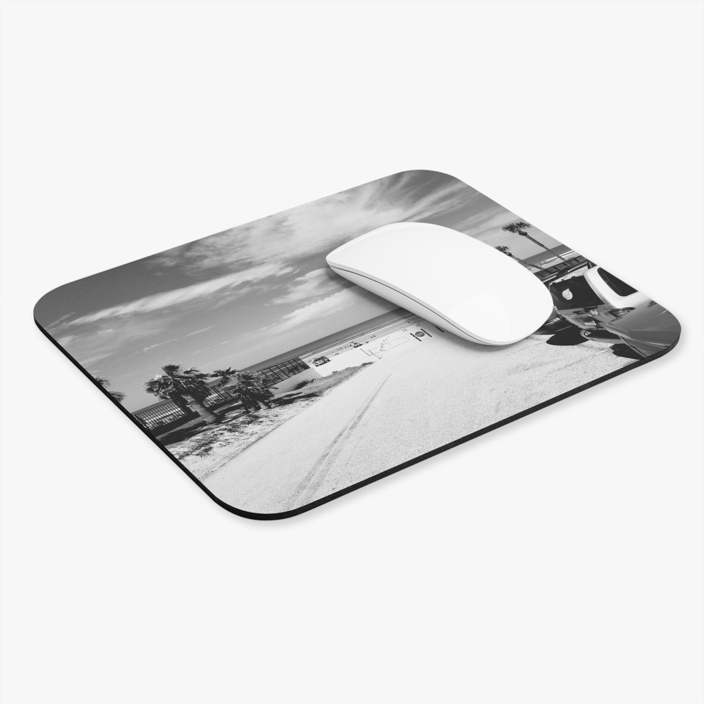 Rectangle Beach Day Mouse Pad, Coastal Rectangle Desk Accessory, Relaxation at Seaside Work Space, Sand and Sun Office Decor, Ocean Vibes Computer