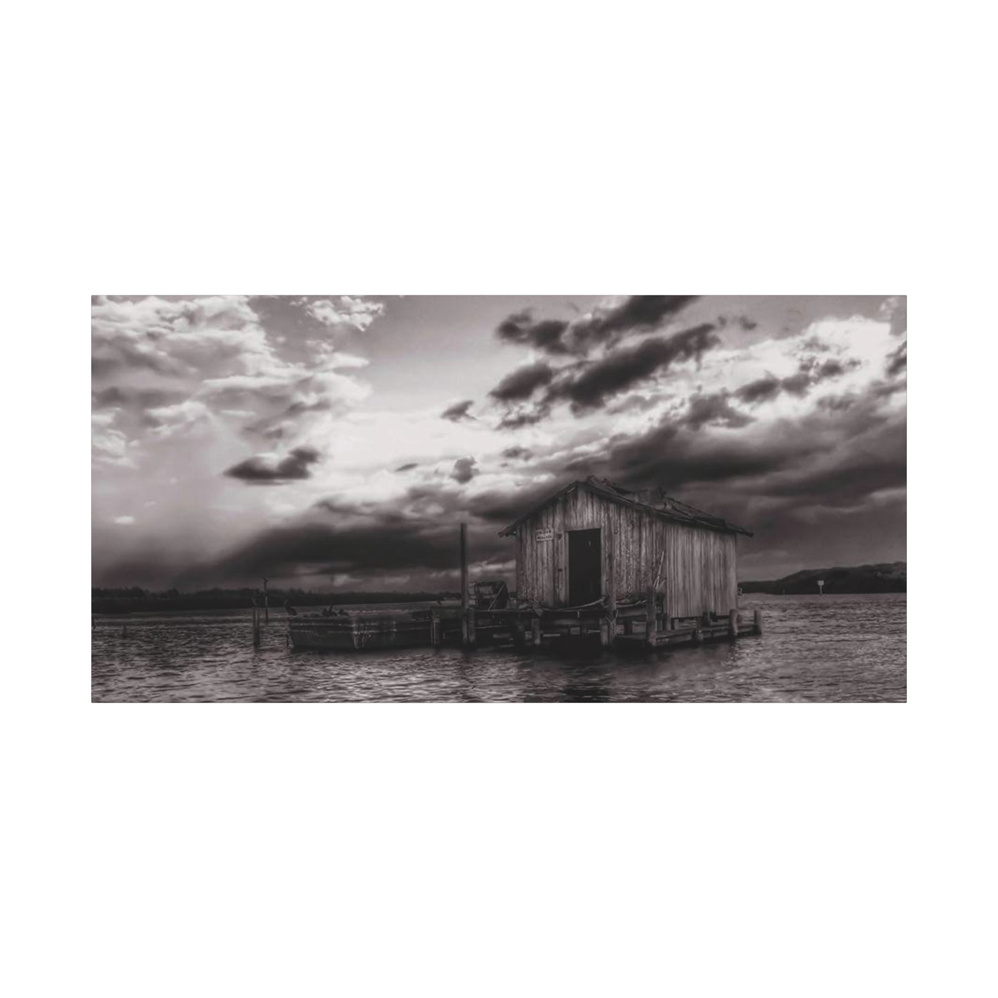 Serene Landscape Canvas Art, Rustic Home Decor, Black and White Wall Art, Perfect for Living Room, Gift for Nature Lovers