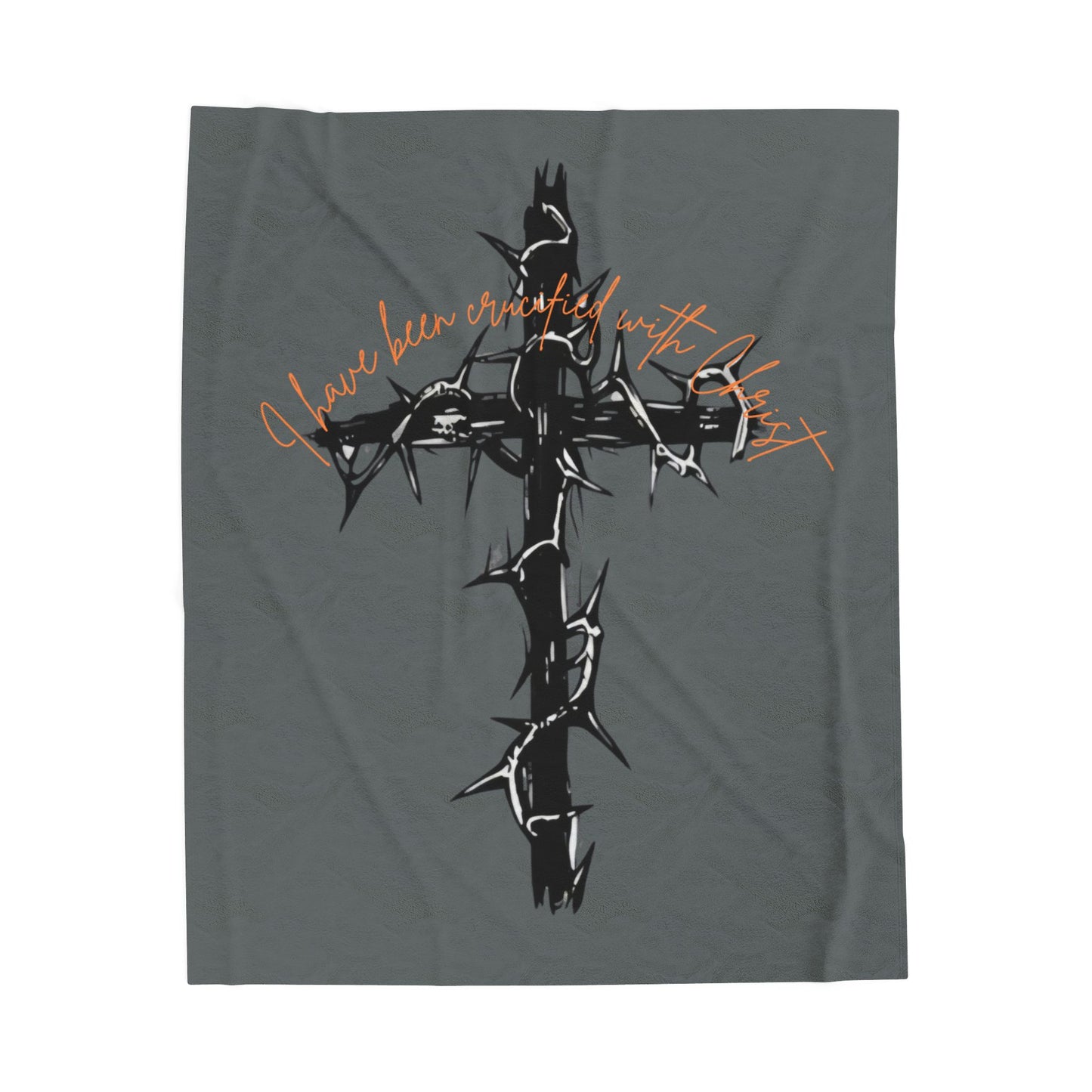 Faith Inspired Plush Blanket - Faith Inspired 'I Have Been Crucified with Christ'