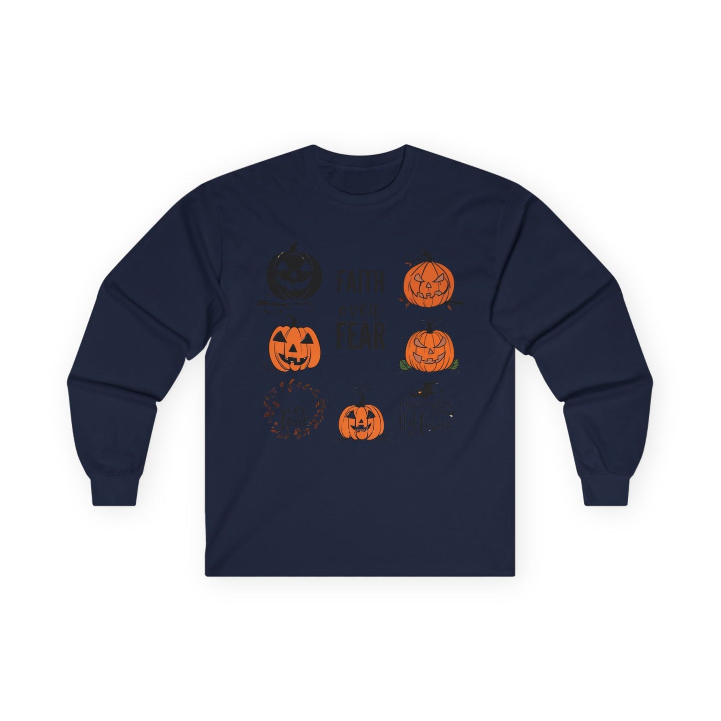 Halloween Faith Over Fear Long Sleeve Tee - Unisex Fall Shirt