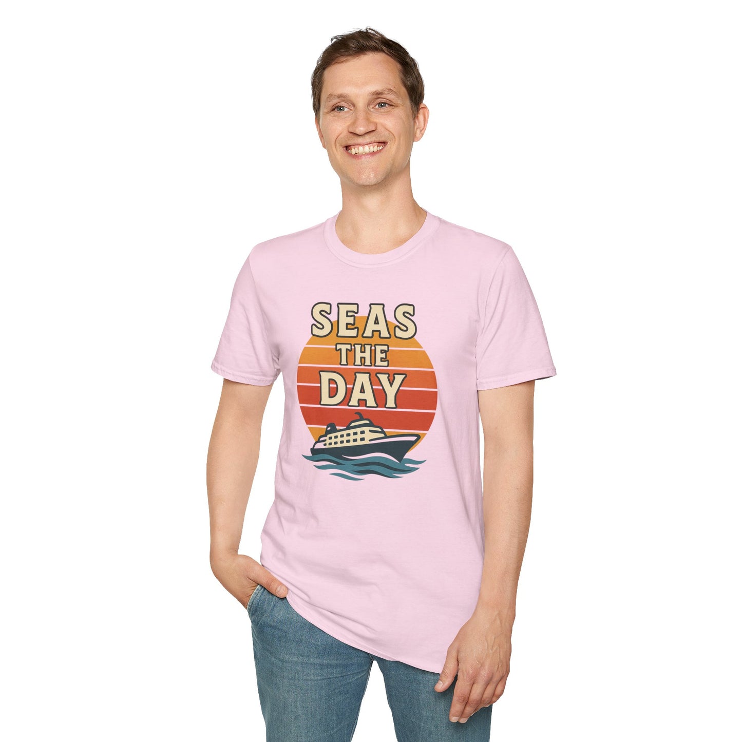 Seas the Day Unisex T-Shirt, Vintage Cruise Tee, Nautical Graphic Shirt, Summer Vacation Apparel, Beach Lover Gift