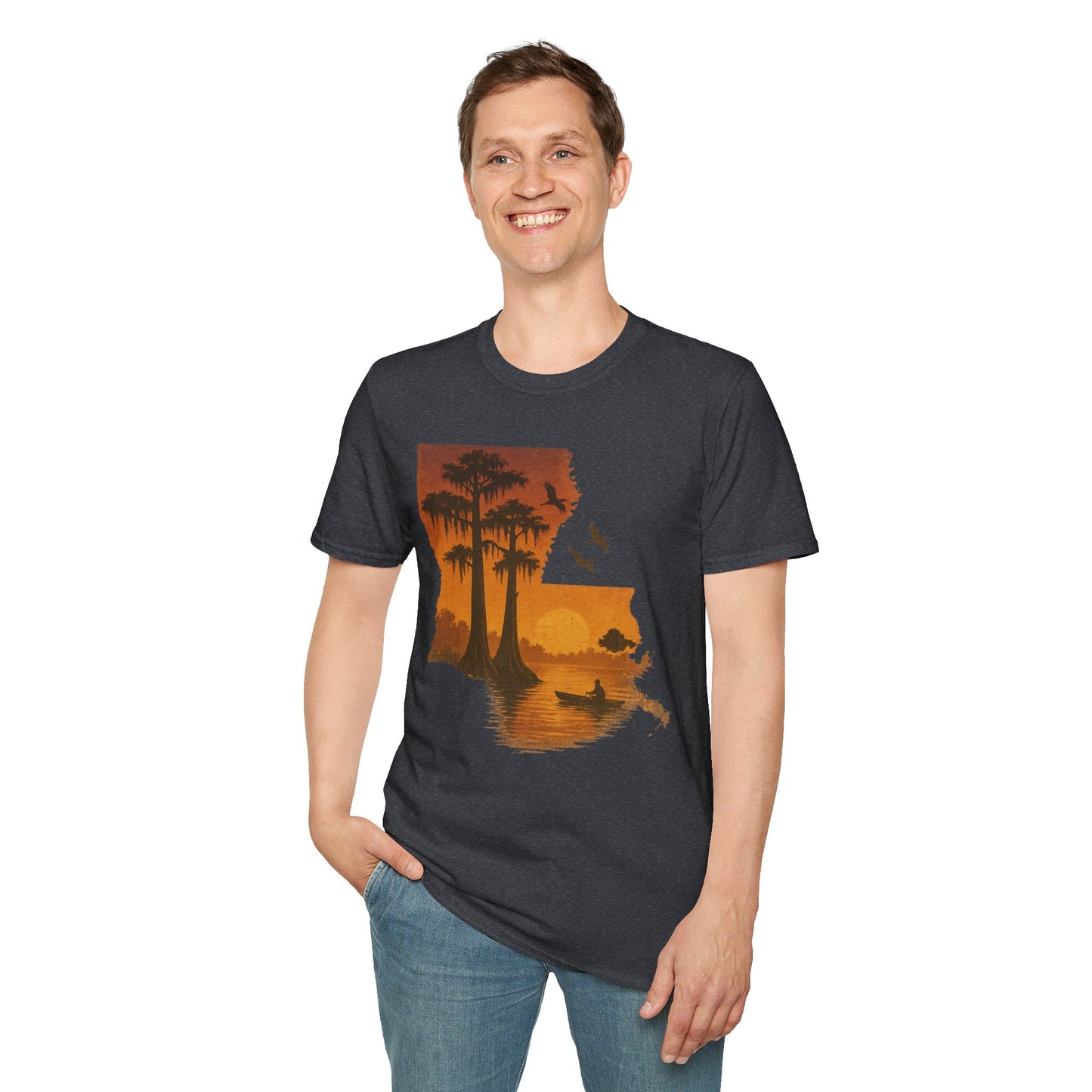 Louisiana Sunset T-Shirt, Unisex Beach Tee, Summer Vacation Shirt, Nature Lover Gift, Outdoor Adventure Apparel