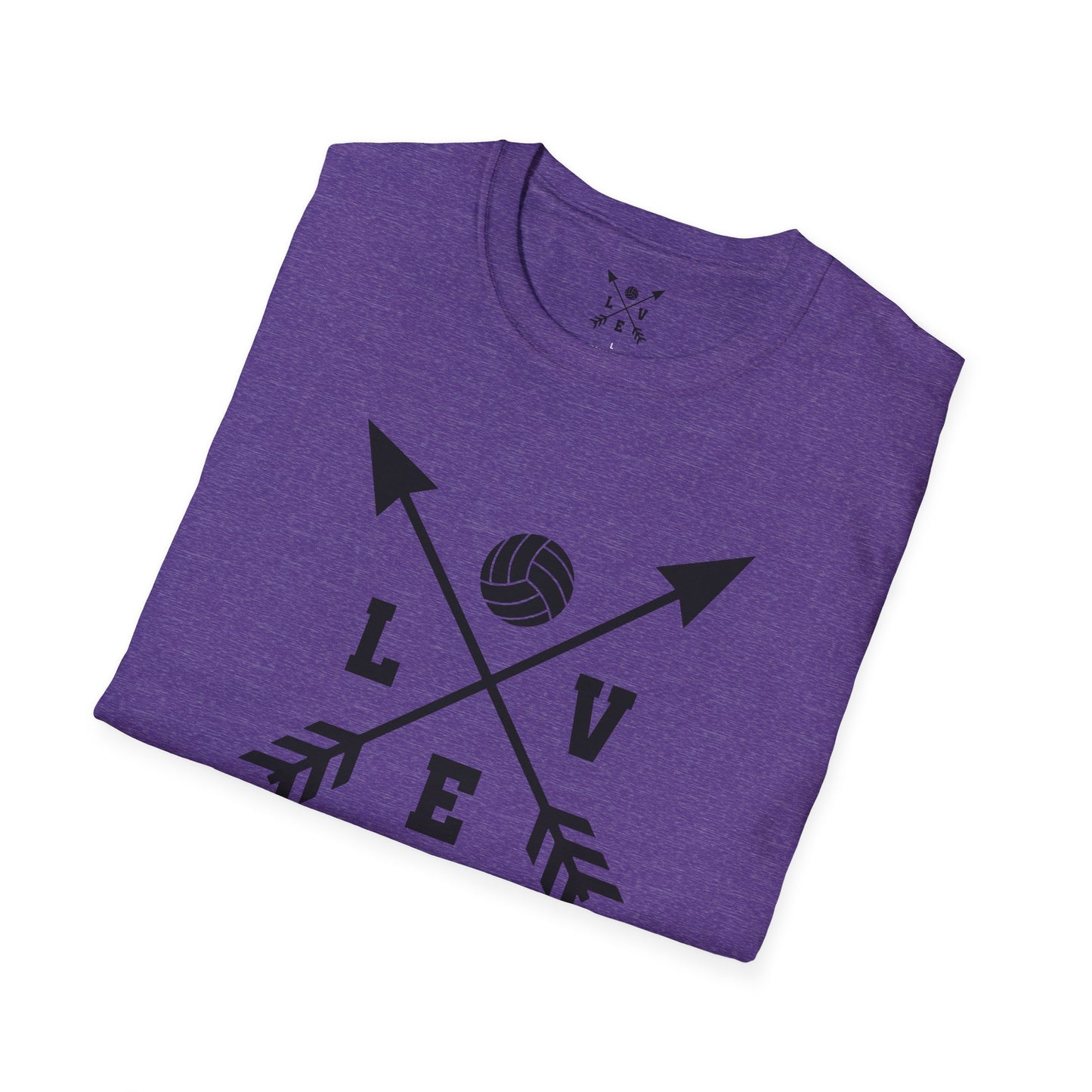 Love Volleyball Unisex T-Shirt | Sporty Tee, Gift for Athletes, Casual Wear, Heart and Arrow Design, Game Day Shirt