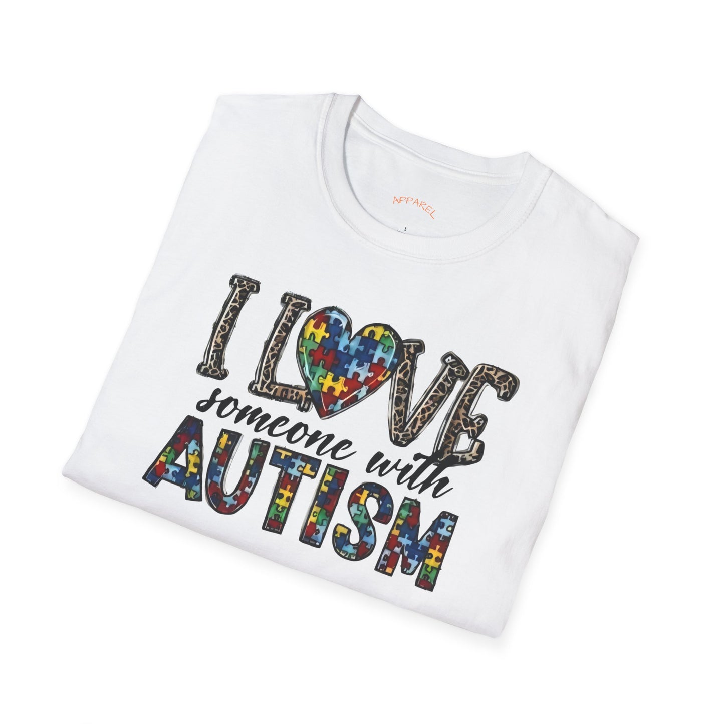 Autism Awareness Unisex T-Shirt - I Love Someone with Autism Design