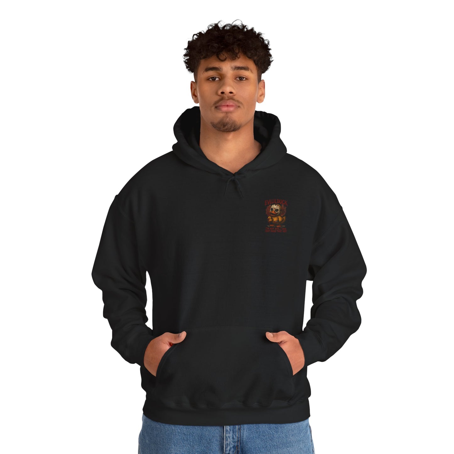 Evllilduck Funny Horror Themed Hoodie - Unisex Sweatshirt for Halloween