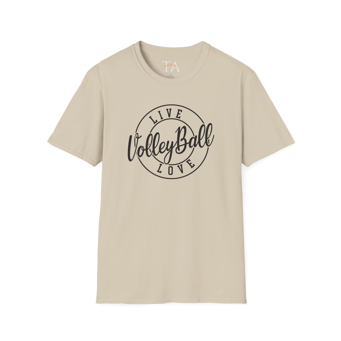 Volleyball Live Love Unisex Softstyle T-Shirt, Sports Tee, Volleyball Gift, Game Day Apparel, Casual Wear, Activewear