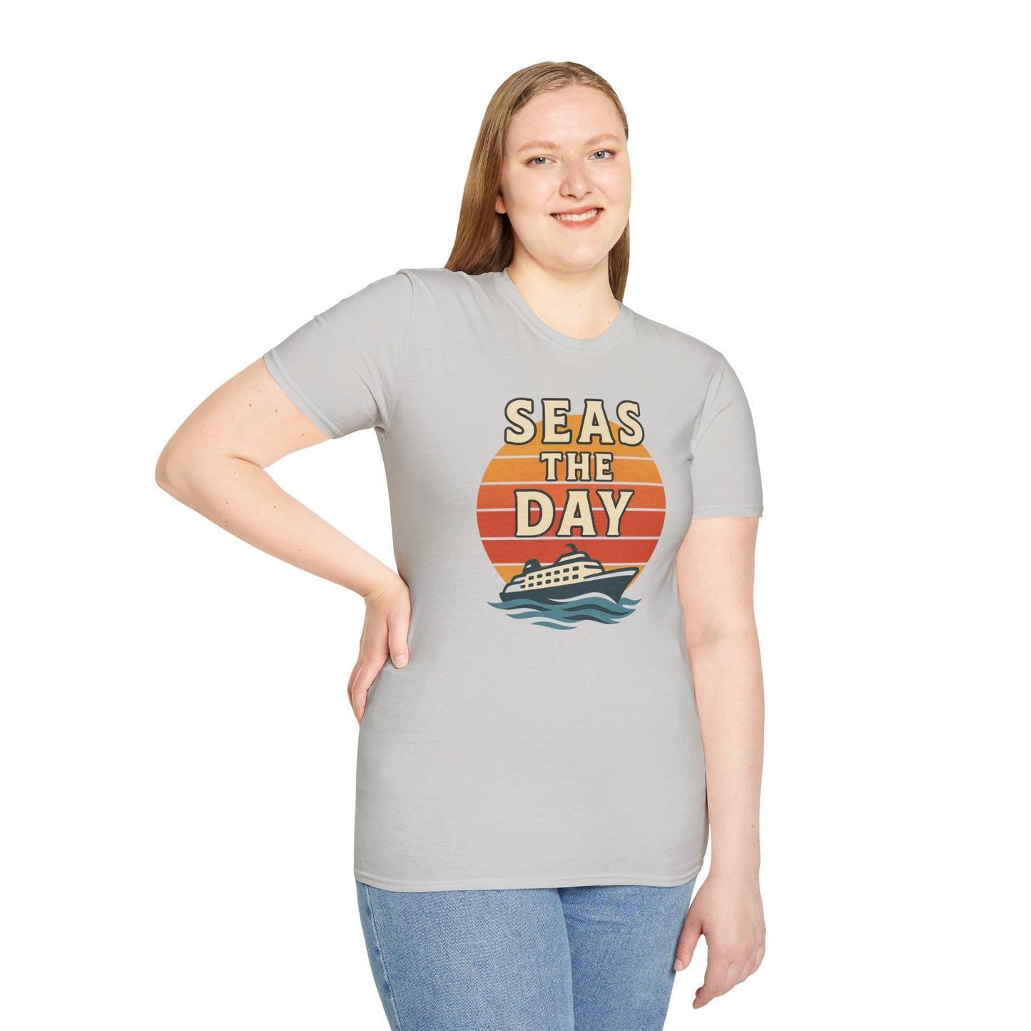 Seas the Day Unisex T-Shirt, Vintage Cruise Tee, Nautical Graphic Shirt, Summer Vacation Apparel, Beach Lover Gift