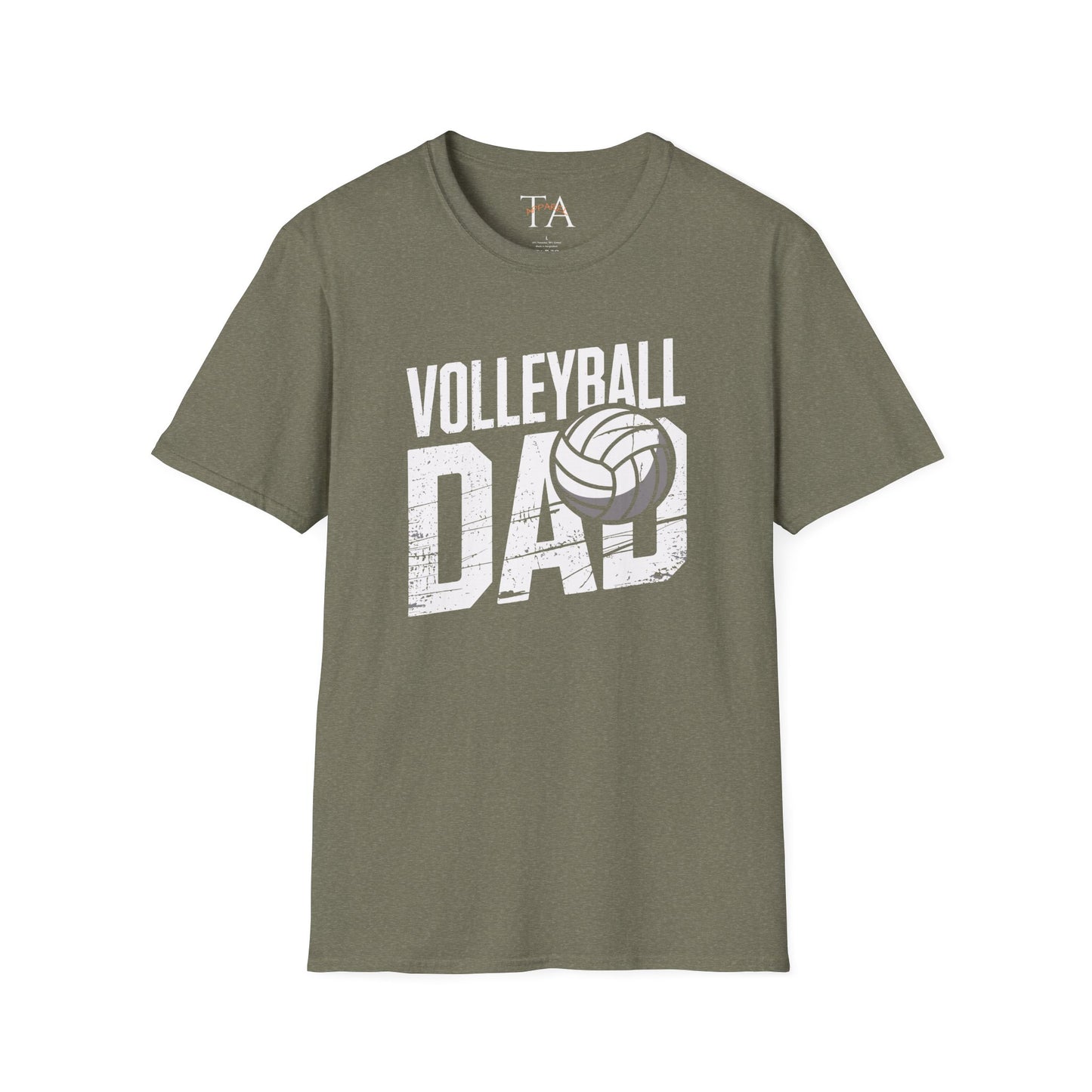 Volleyball Dad Distressed Design Unisex T-Shirt - Customize with Player Number