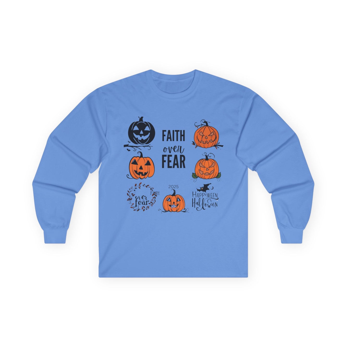 Halloween Faith Over Fear Long Sleeve Tee - Unisex Fall Shirt