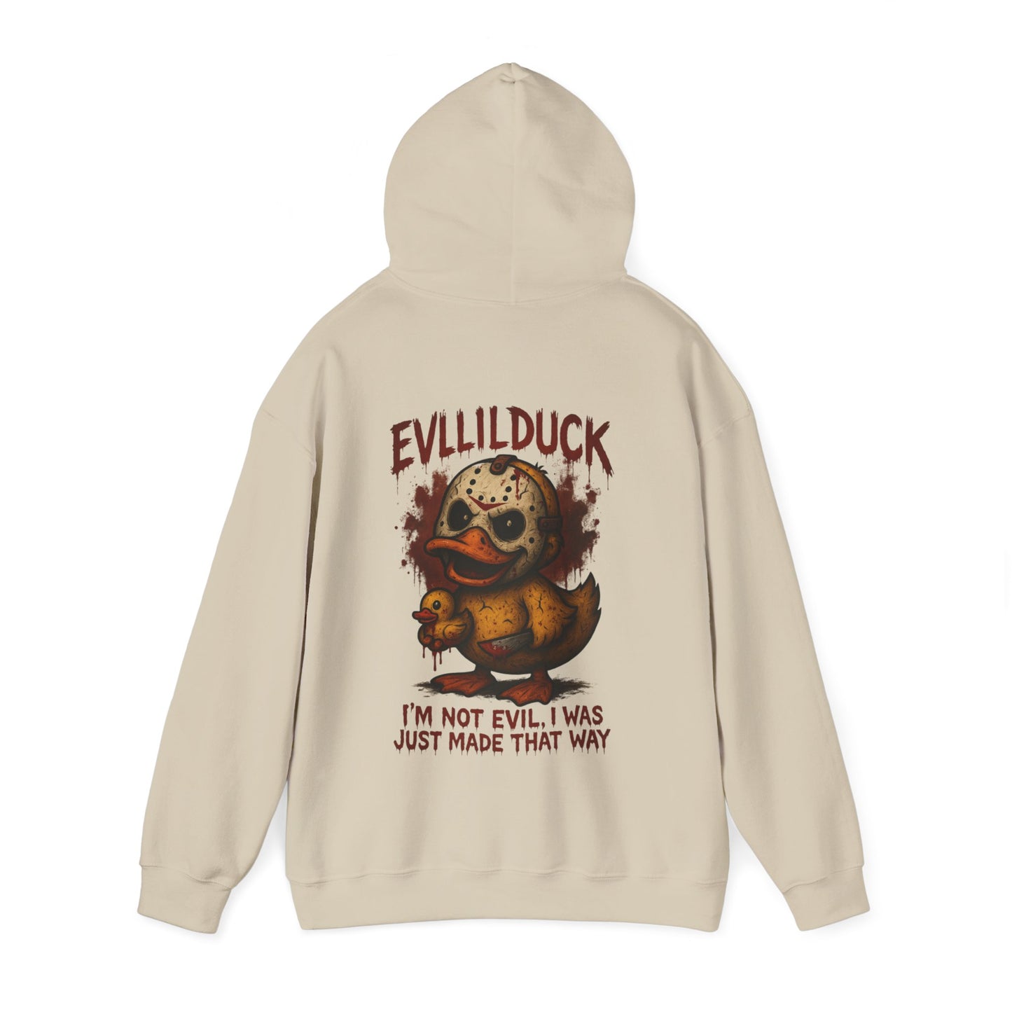Evllilduck Funny Horror Themed Hoodie - Unisex Sweatshirt for Halloween