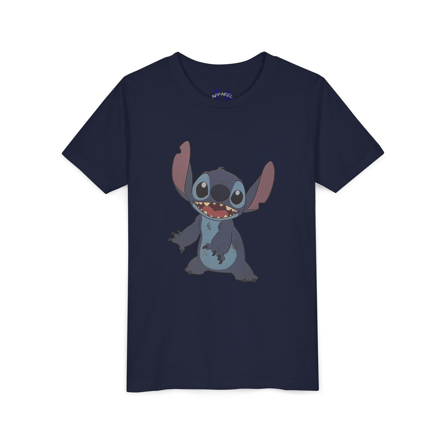 Kids Short Sleeve Tee with Stitch, Cute Kids Tee, Fun Gift for Boys & Girls, Birthday Gift, Summer Wear, Kids' Fashion