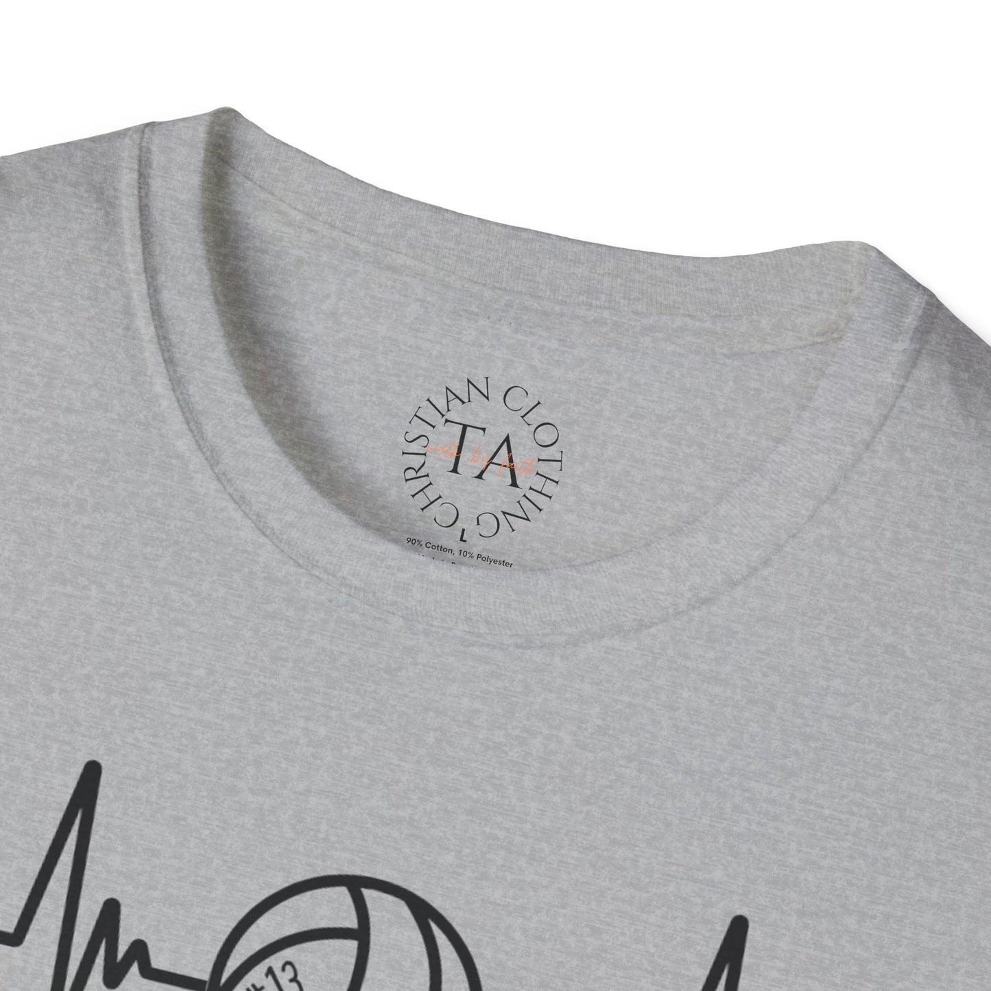 Volleyball Parent Heartbeat T-Shirt Soft Cotton Tee Customizable for Sports Enthusiasts, Gifts for Moms & Dads, Team Spirit Apparel, Athletic Wear