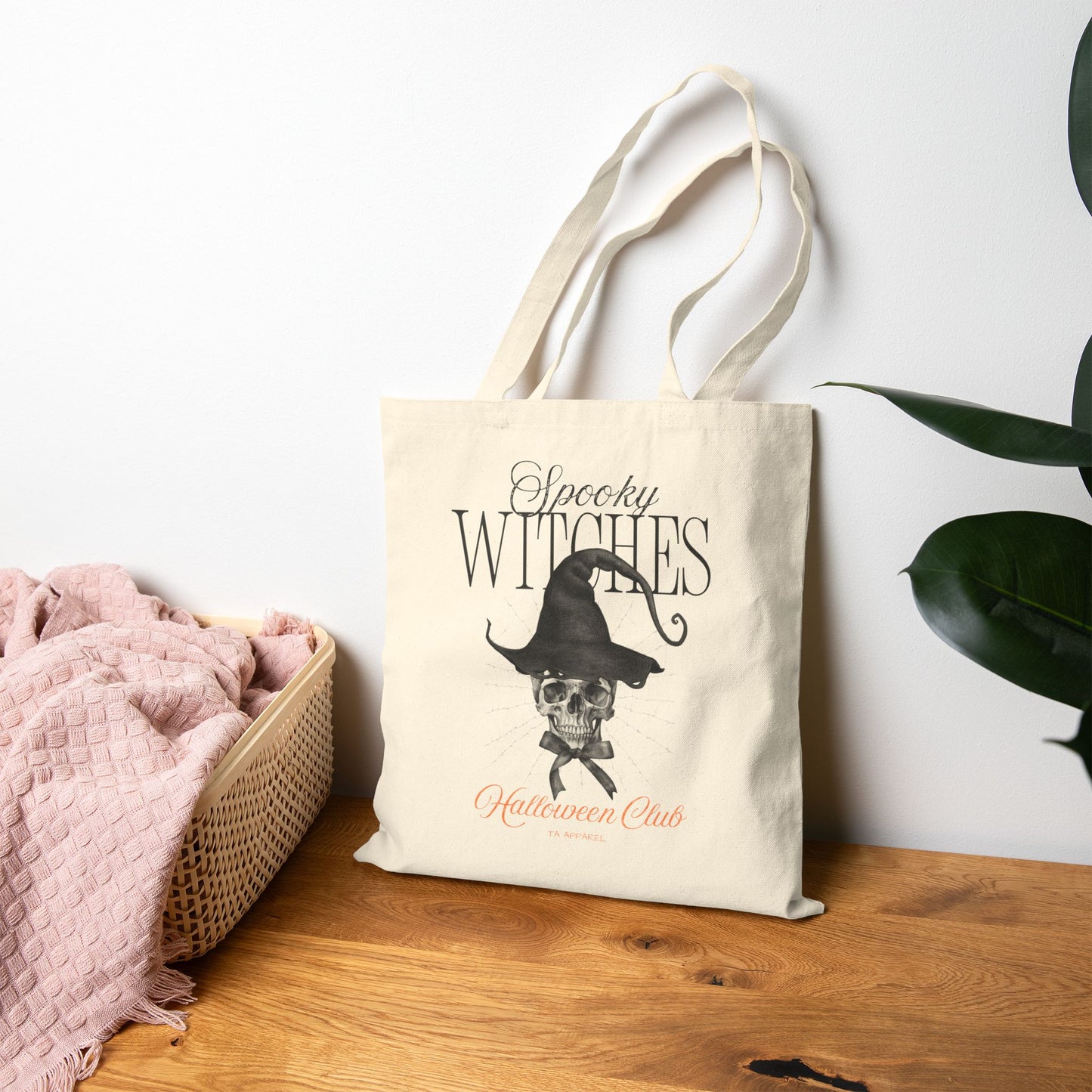 Cotton Canvas Spooky Witches Tote Bag