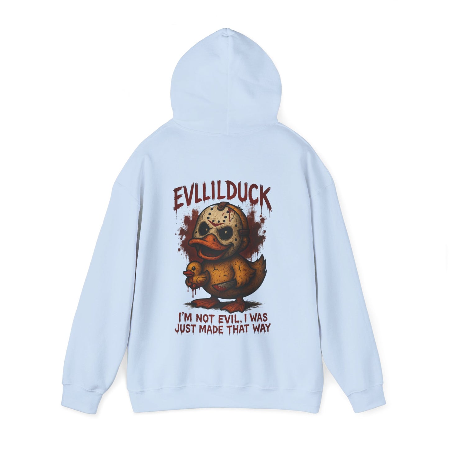 Evllilduck Funny Horror Themed Hoodie - Unisex Sweatshirt for Halloween