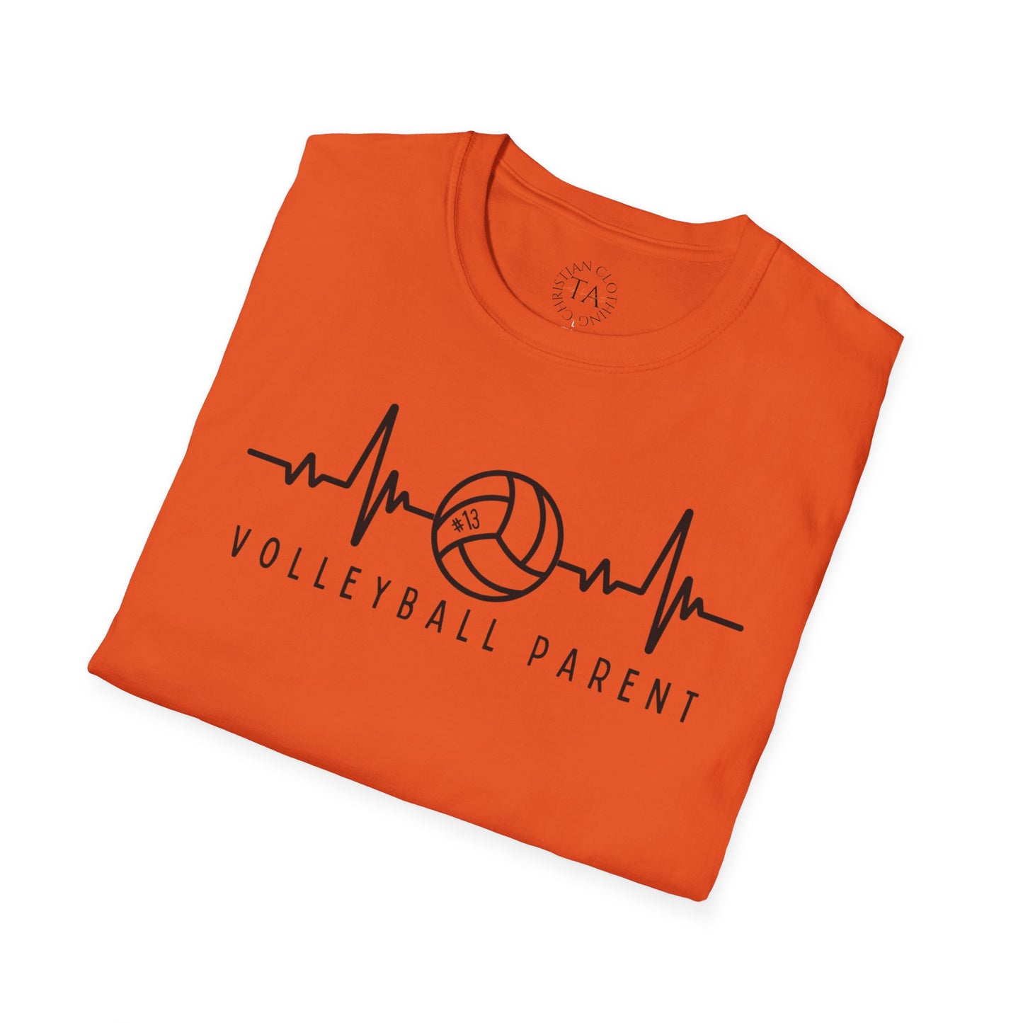 Volleyball Parent Heartbeat T-Shirt Soft Cotton Tee Customizable for Sports Enthusiasts, Gifts for Moms & Dads, Team Spirit Apparel, Athletic Wear
