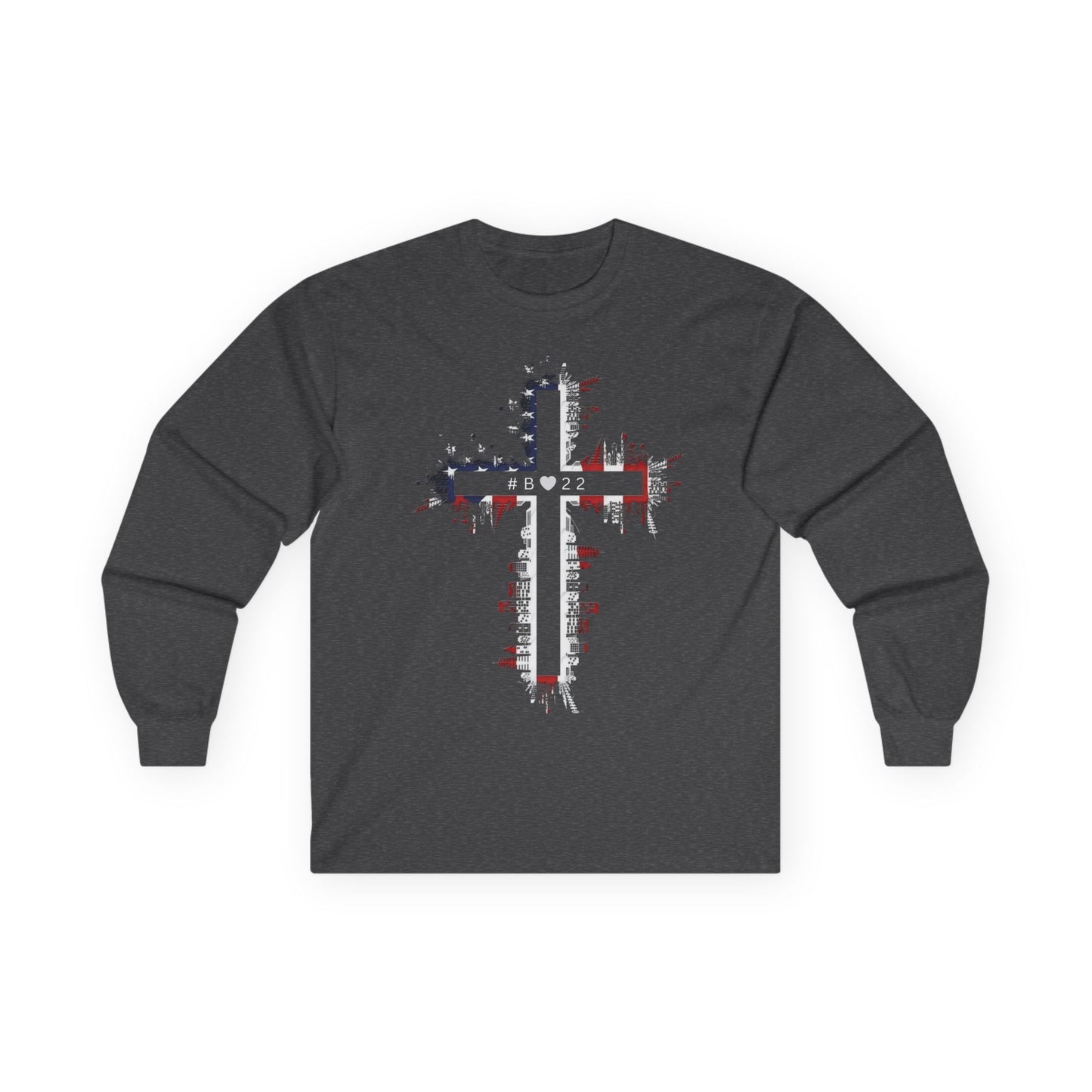 Ben's Heart 22 Foundation Patriotic Long Sleeve Tee, Veterans Lives Matter Unisex Shirt for Faith and Freedom