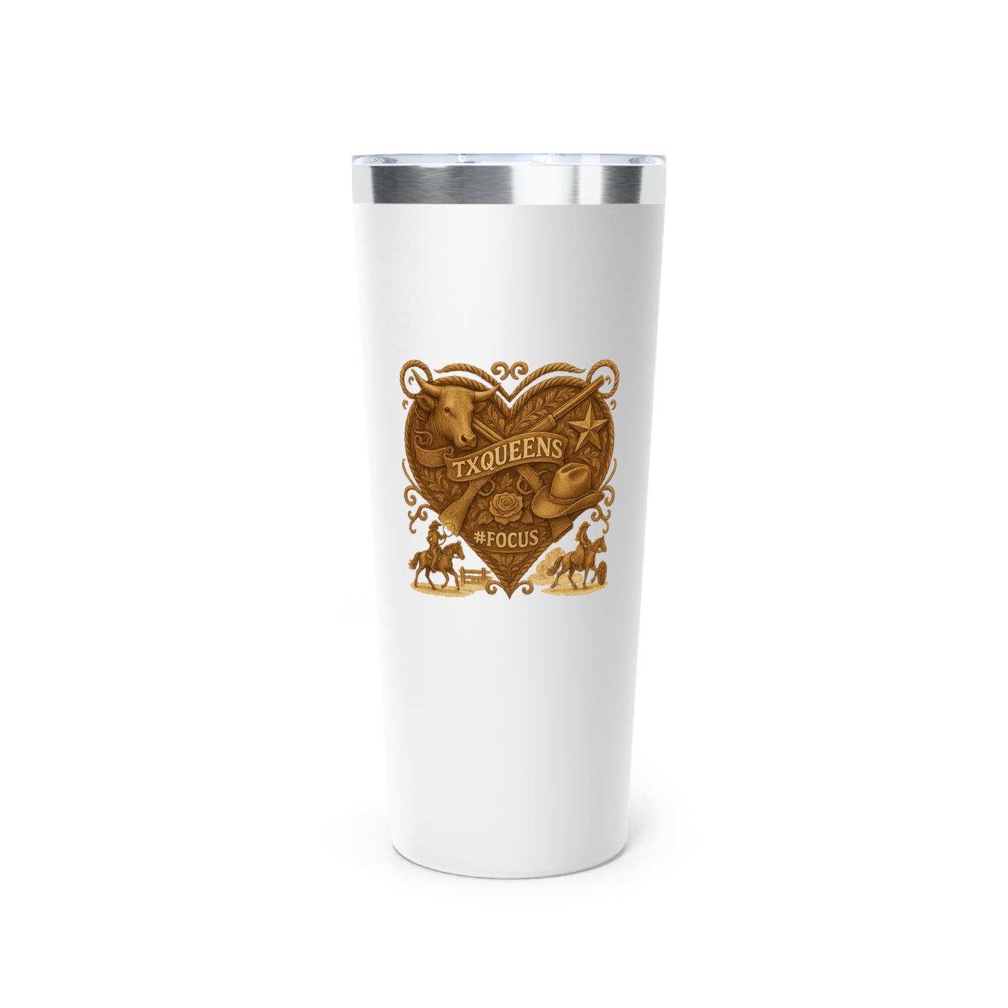 TX Queens Vintage Style 22oz Tumbler for Coffee Lovers & Outdoor Adventures