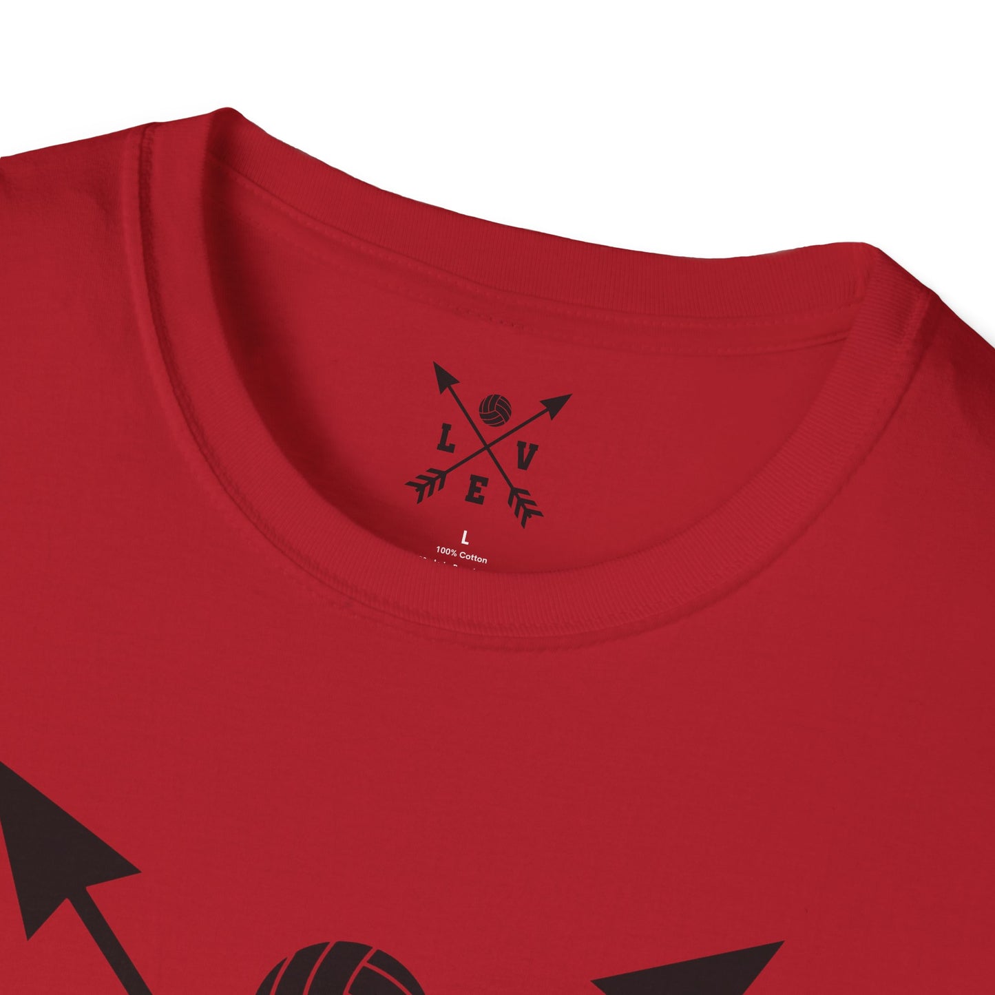 Love Volleyball Unisex T-Shirt | Sporty Tee, Gift for Athletes, Casual Wear, Heart and Arrow Design, Game Day Shirt