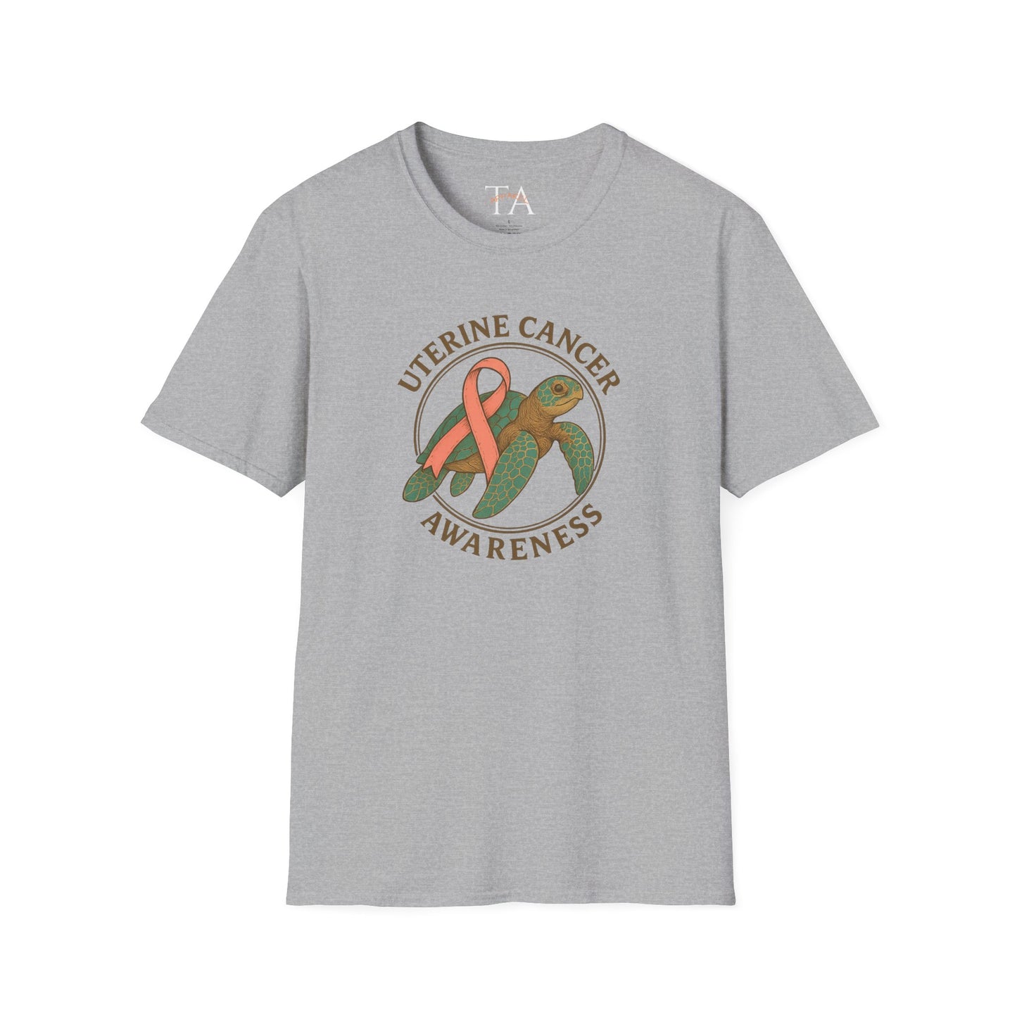Uterine Cancer Awareness T-Shirt, Unisex Softstyle Tee, Supportive Apparel, Awareness Month Gift, Cancer Support Shirt, Birthday Gift